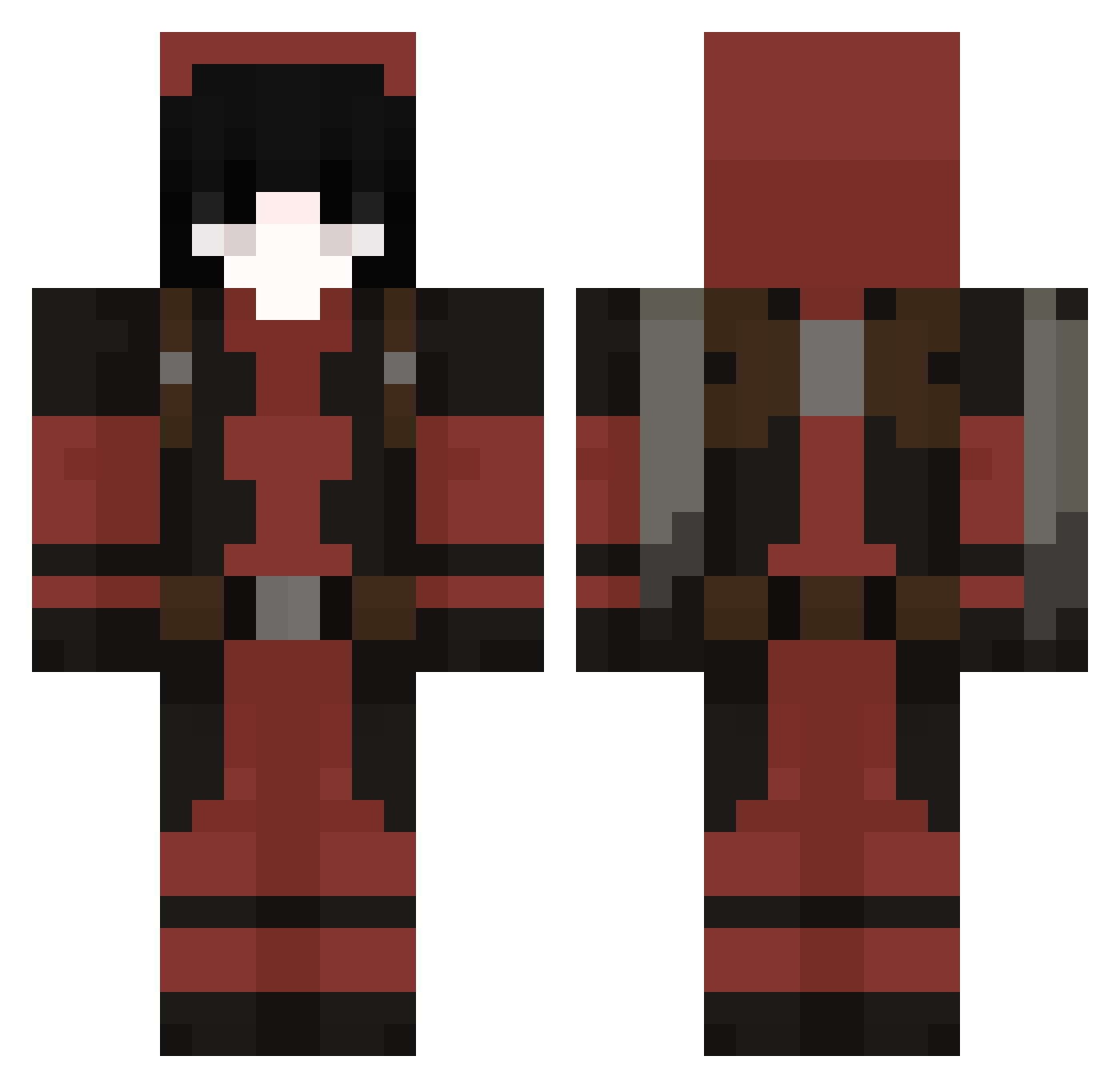 Tetsujin_ Minecraft skin, front and back view
