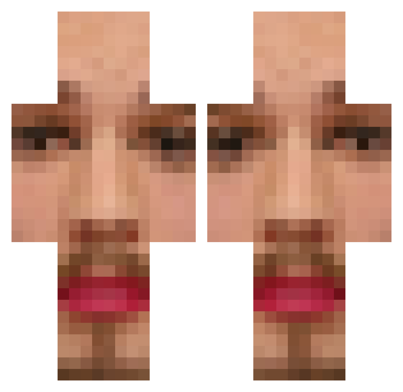 RoiFelix Minecraft skin, front and back view