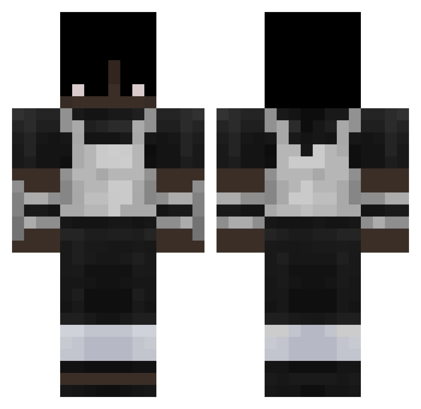 WalkingH3x Minecraft skin, front and back view
