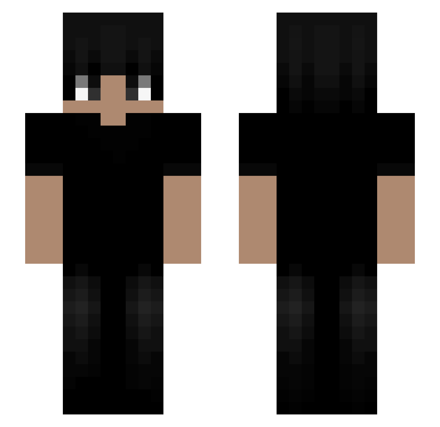 tolvv Minecraft skin, front and back view