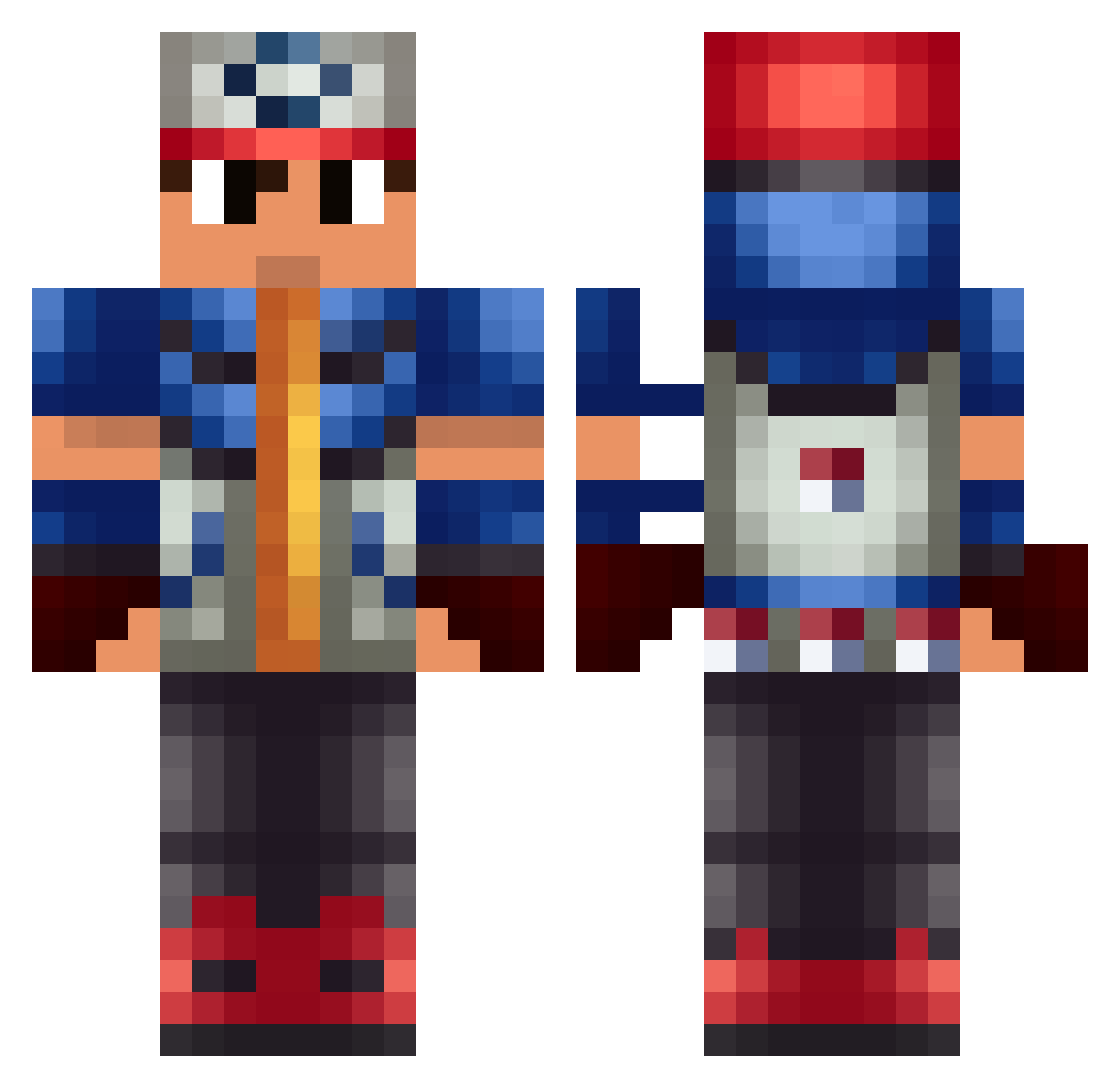 Gritix_ Minecraft skin, front and back view