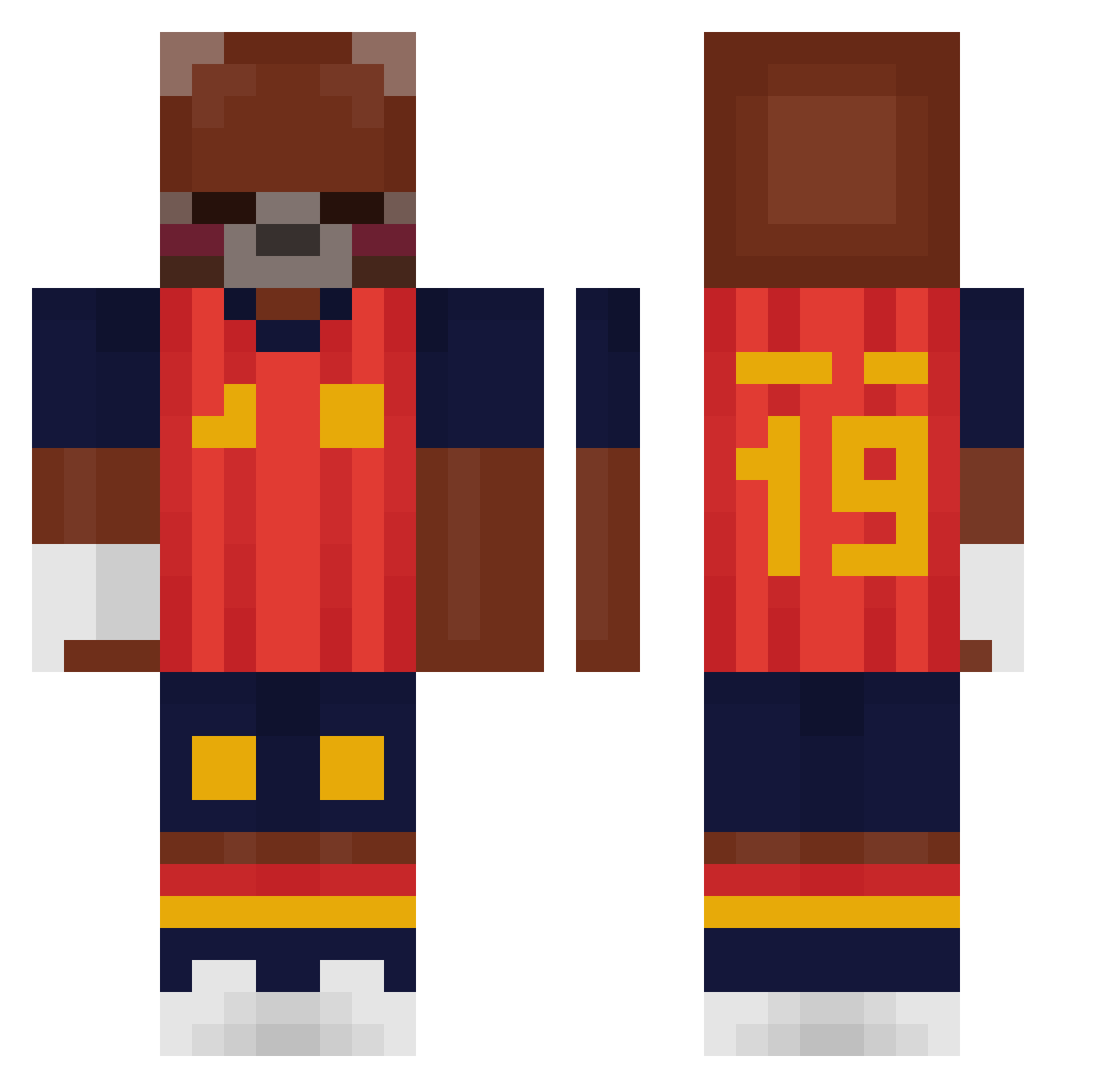 Fishy001 Minecraft skin, front and back view