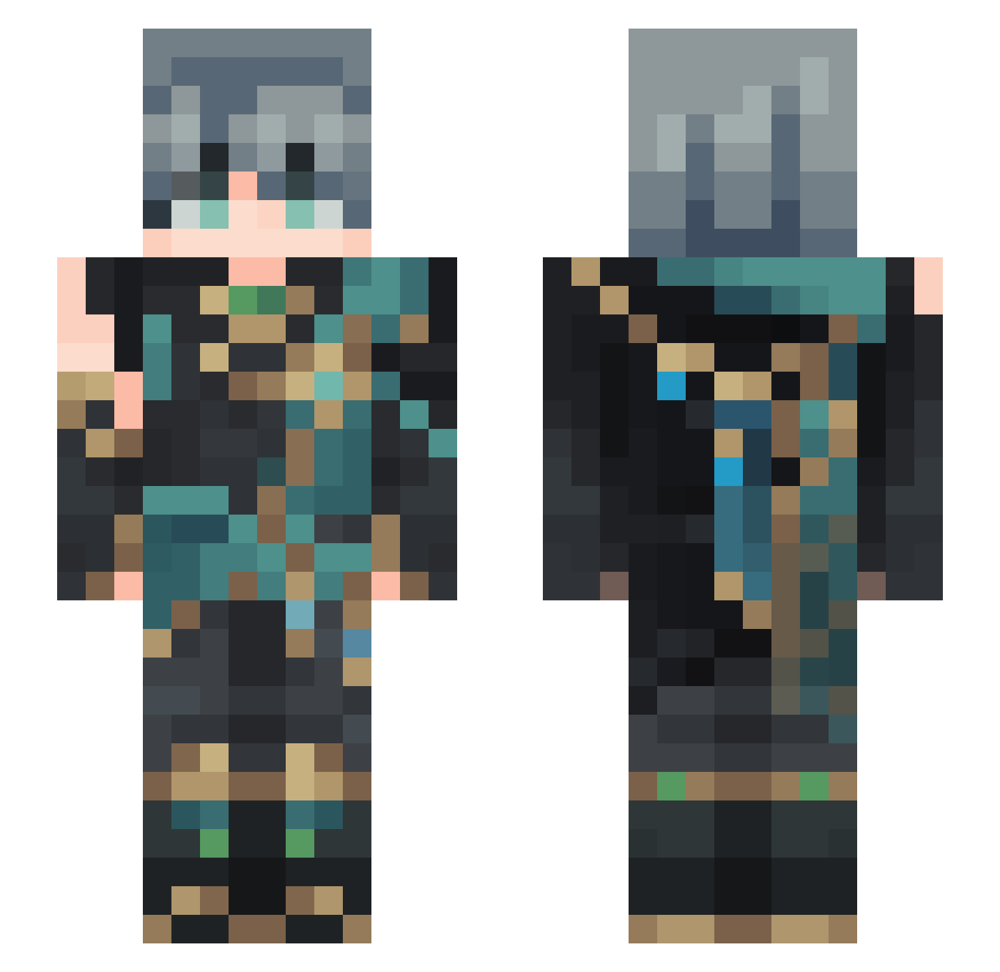 0pen_heart Minecraft skin, front and back view