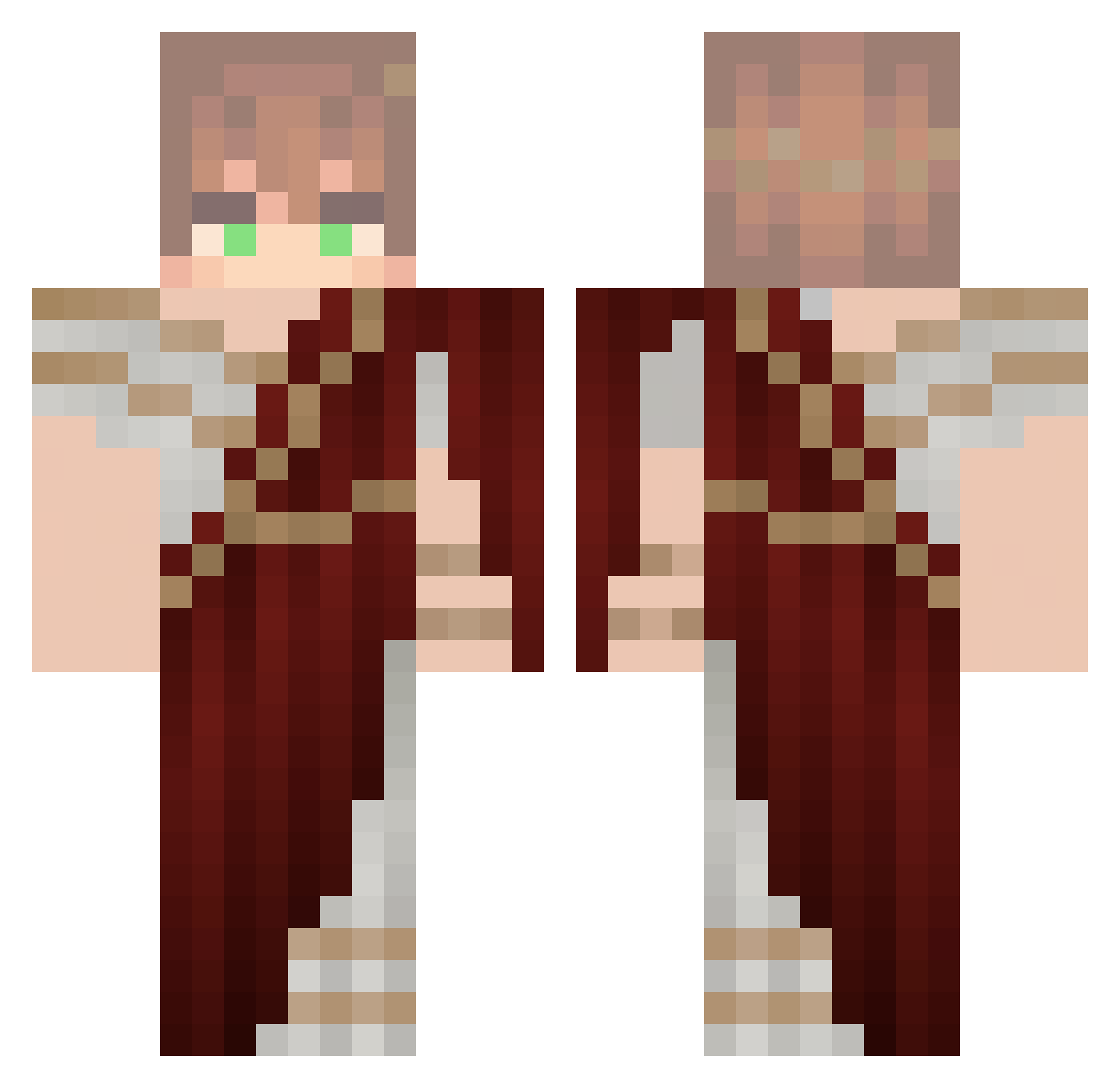 astanduser Minecraft skin, front and back view