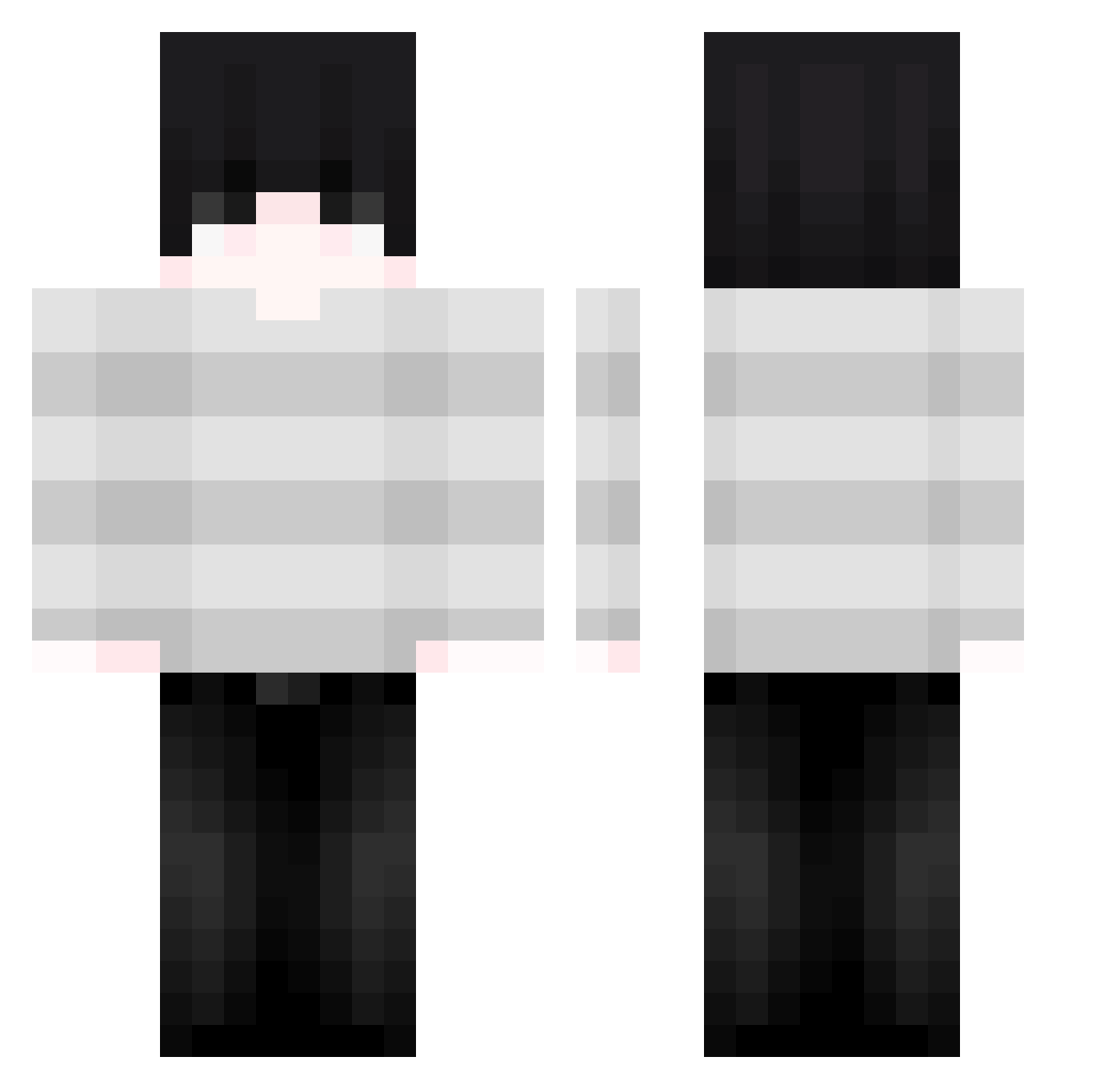 Ti7hvi Minecraft skin, front and back view