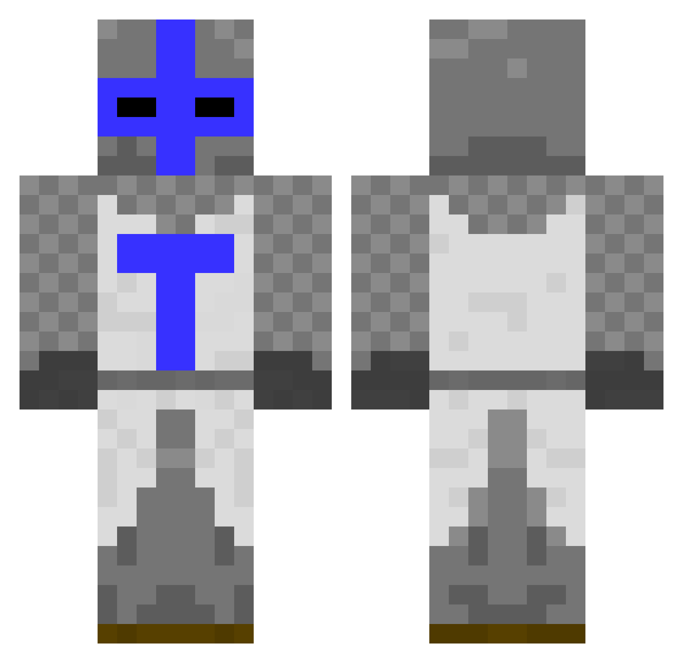 Possessives Minecraft skin, front and back view