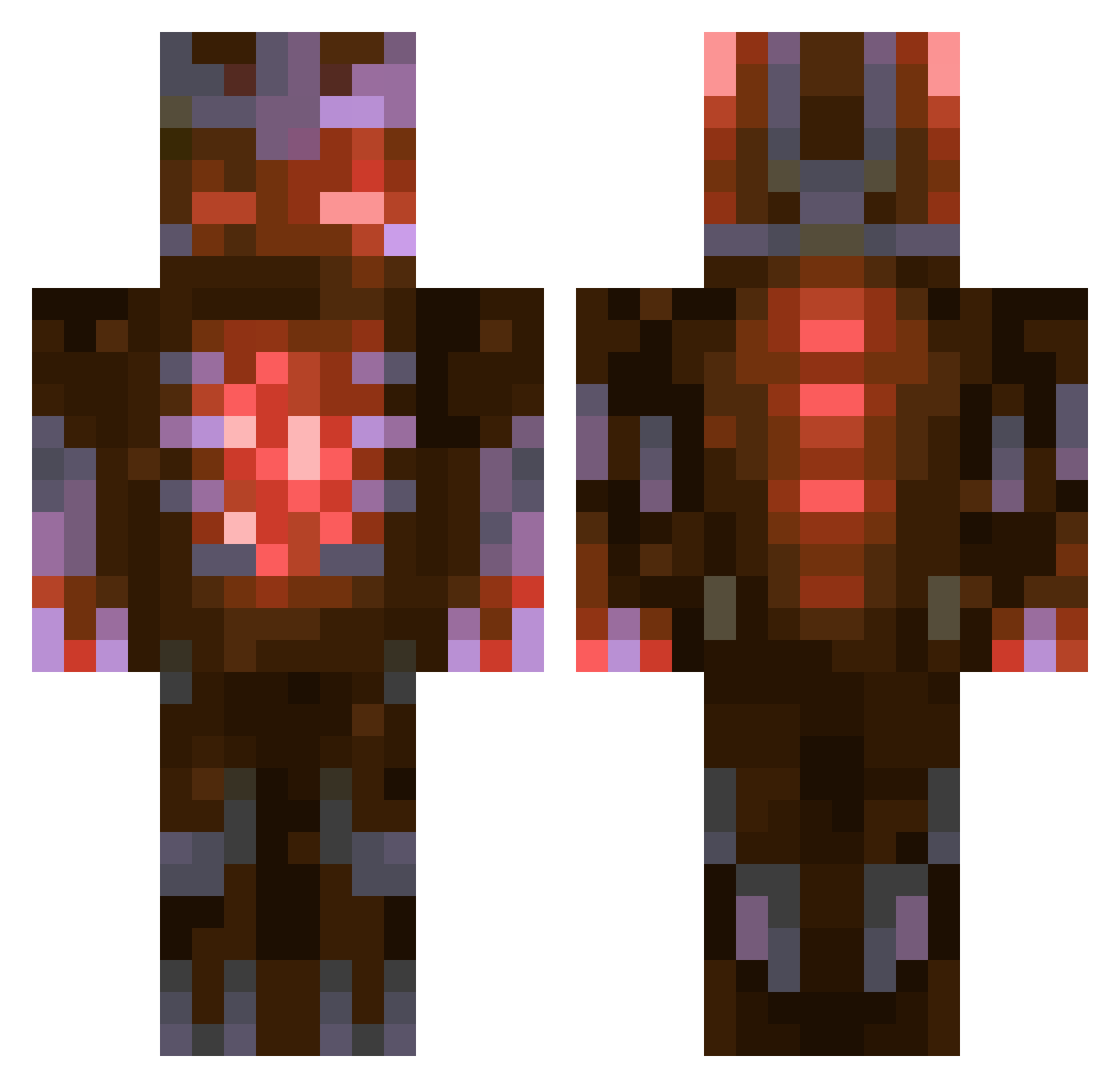 monkeyfin Minecraft skin, front and back view