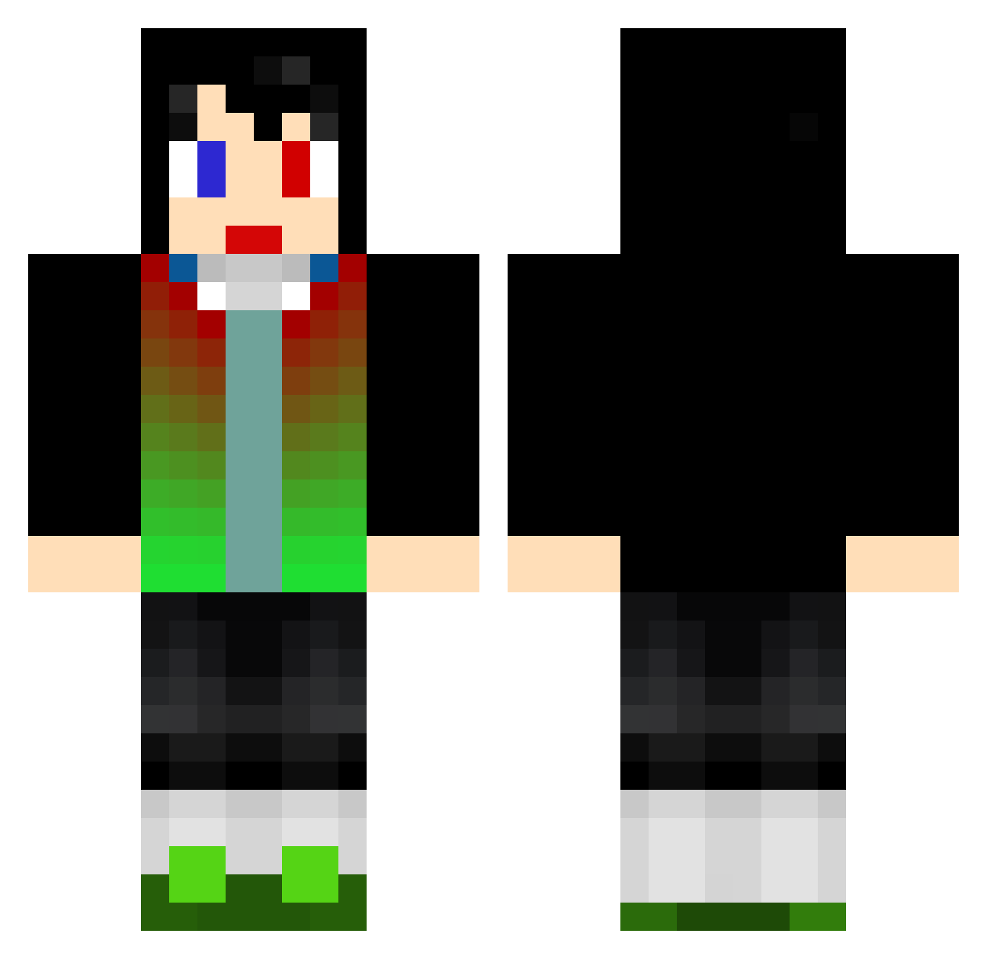 SquareOuO Minecraft skin, front and back view