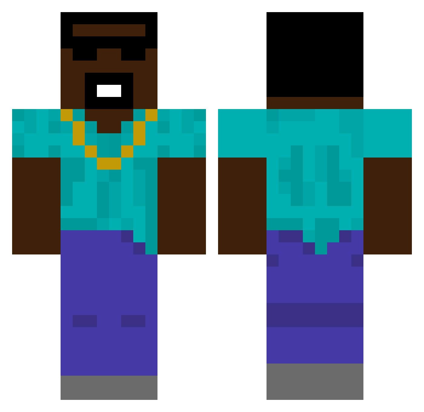 Naatte Minecraft skin, front and back view