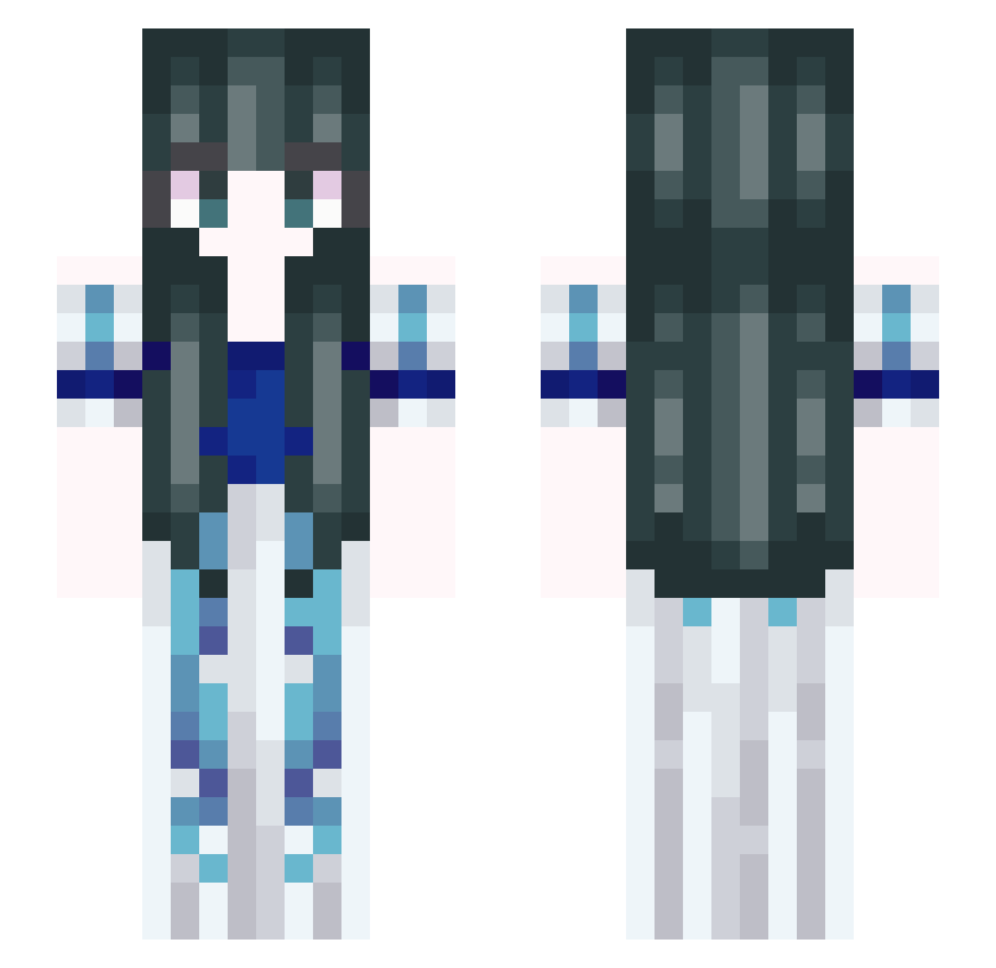 ShayansKnees Minecraft skin, front and back view