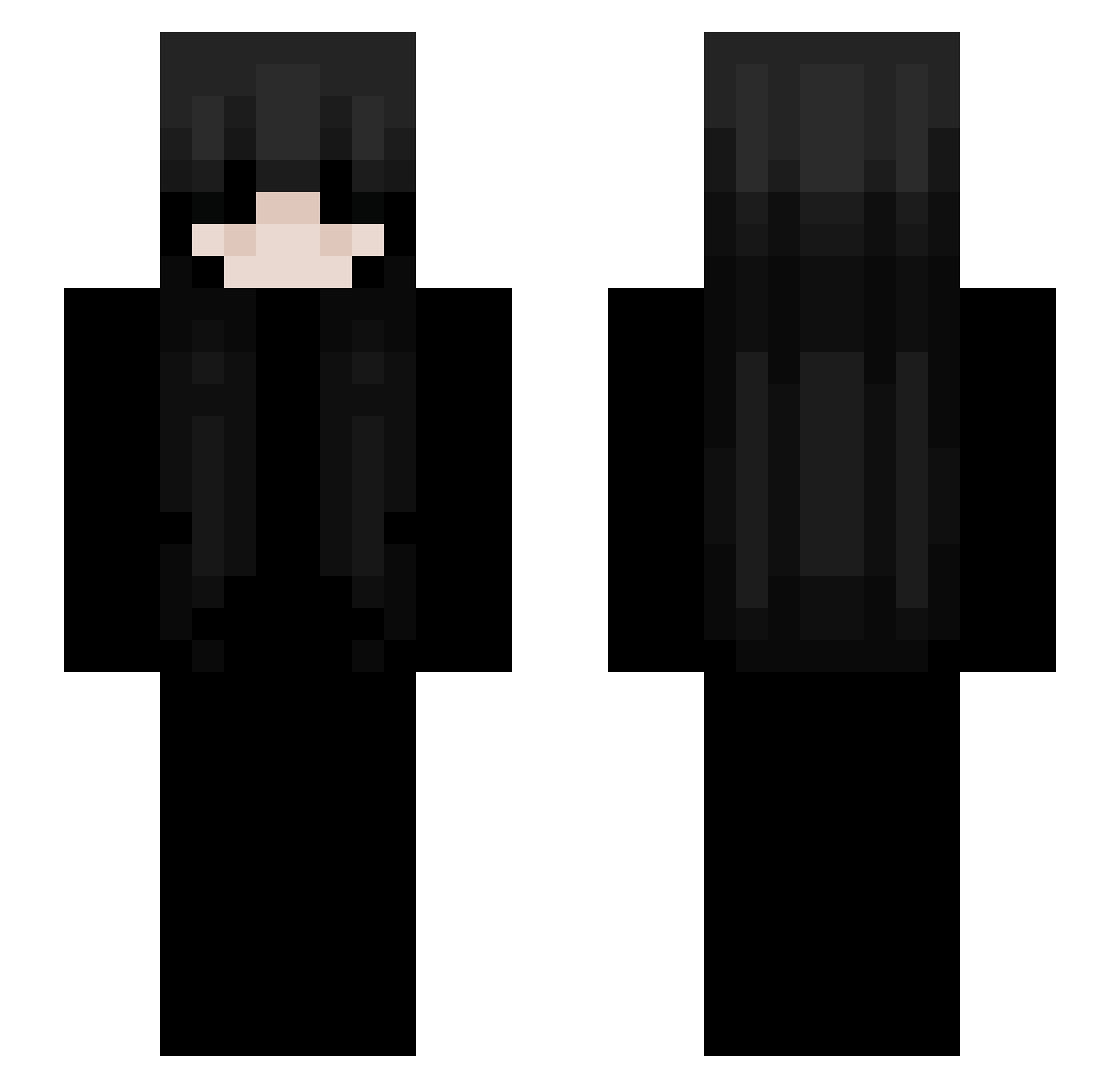 tusufTE Minecraft skin, front and back view