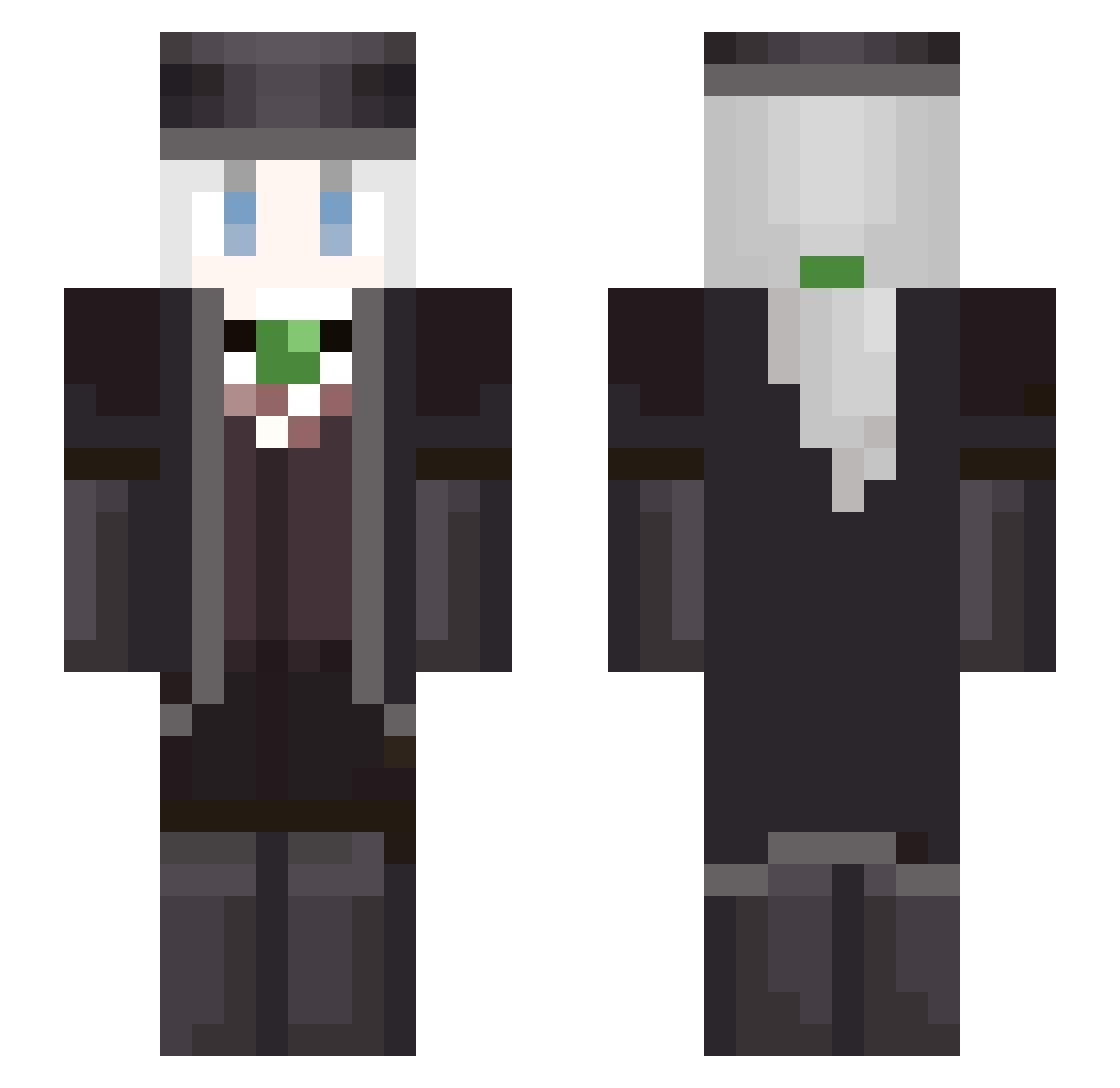 WulfrikVonVile Minecraft skin, front and back view