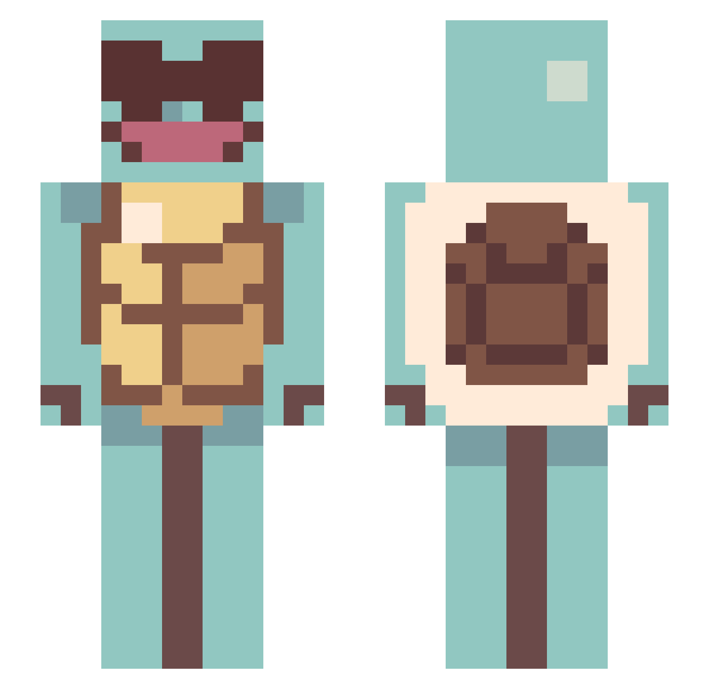 SwagUndeniable Minecraft skin, front and back view