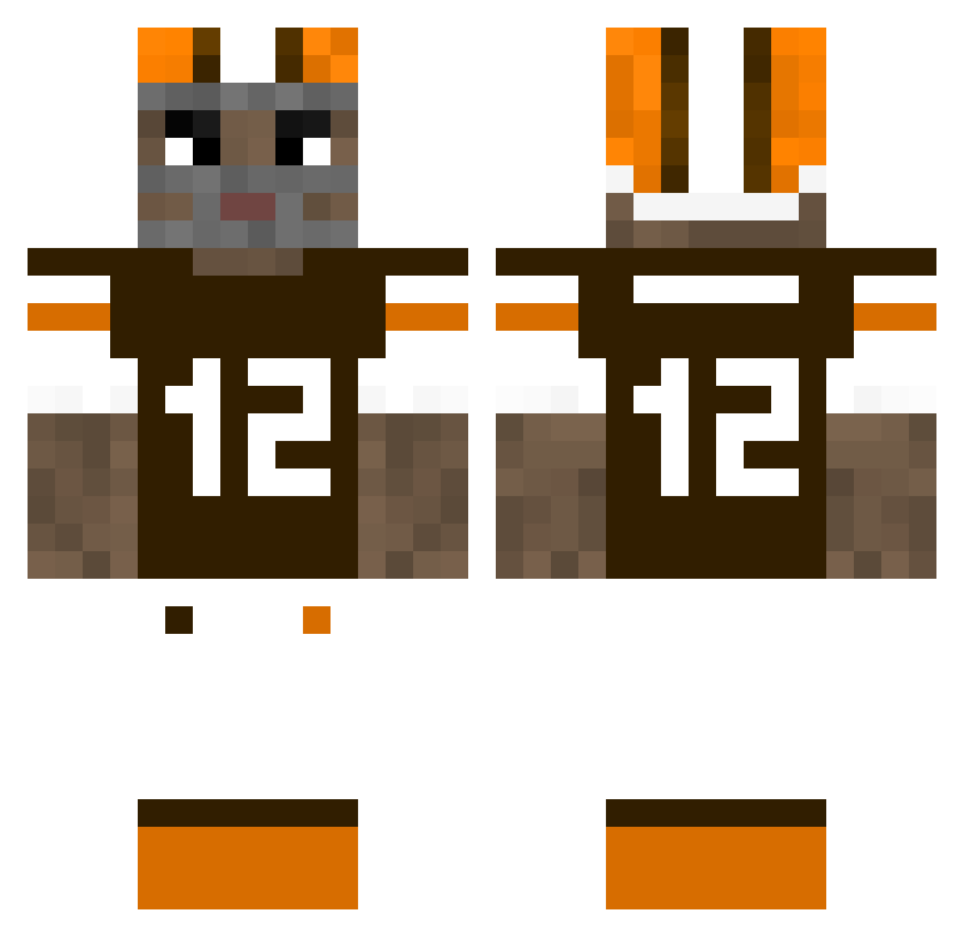 micahparson Minecraft skin, front and back view