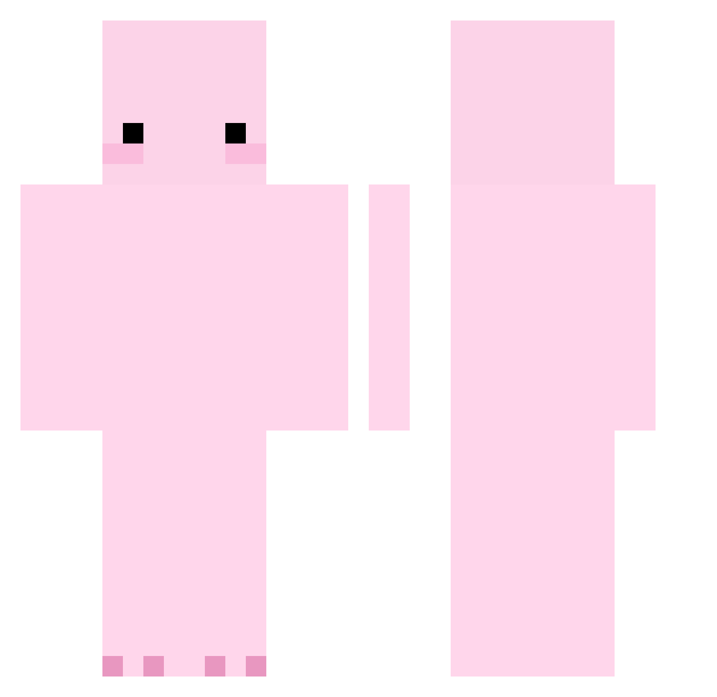 thebettertoaster Minecraft skin, front and back view