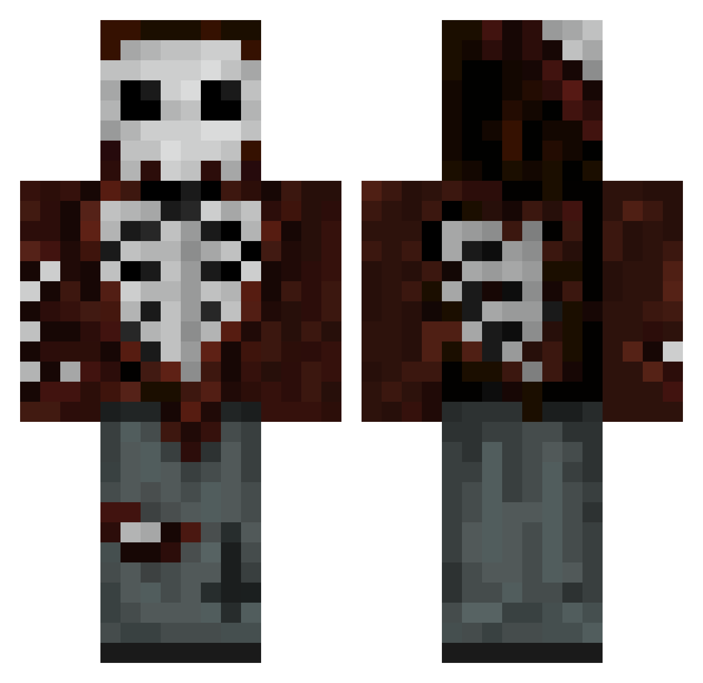 shoebillsexual Minecraft skin, front and back view