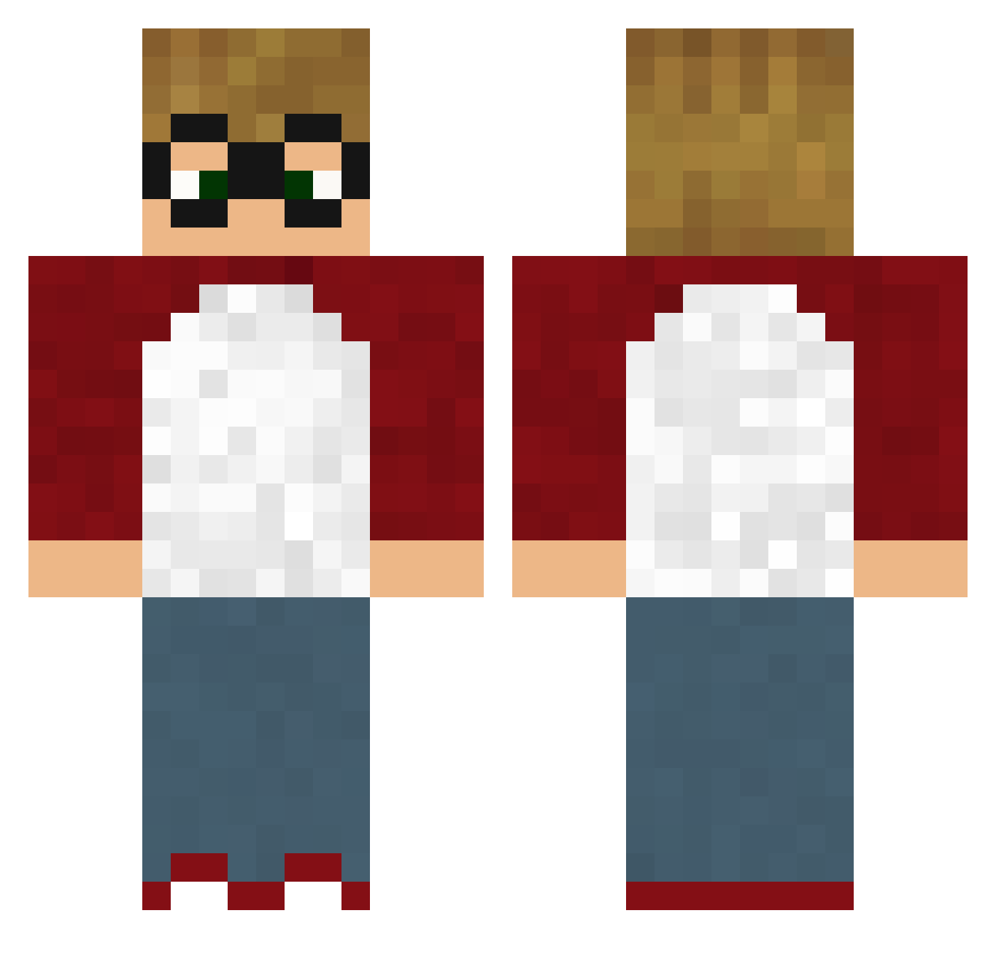SeanSP Minecraft skin, front and back view