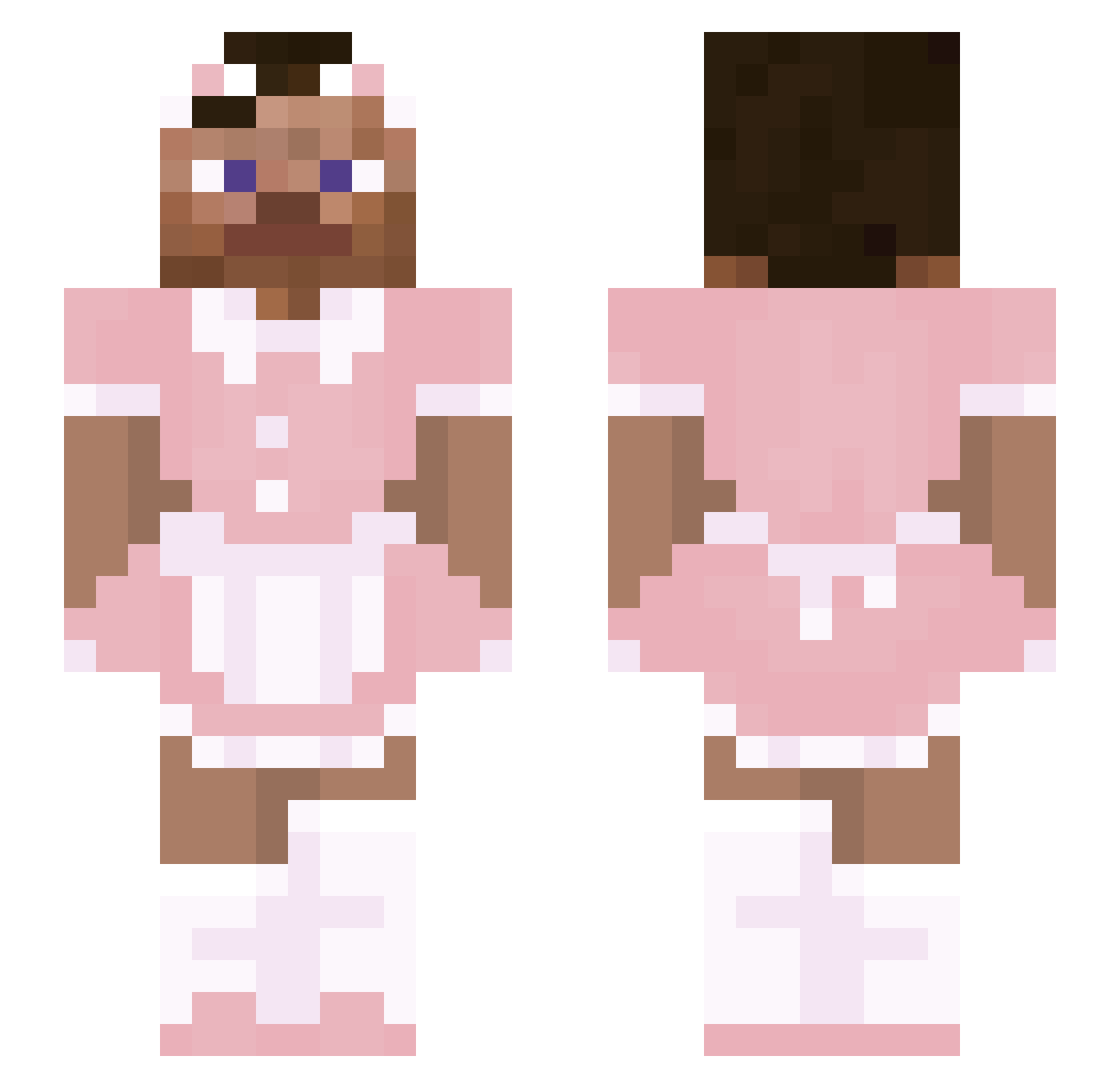 Strixor Minecraft skin, front and back view