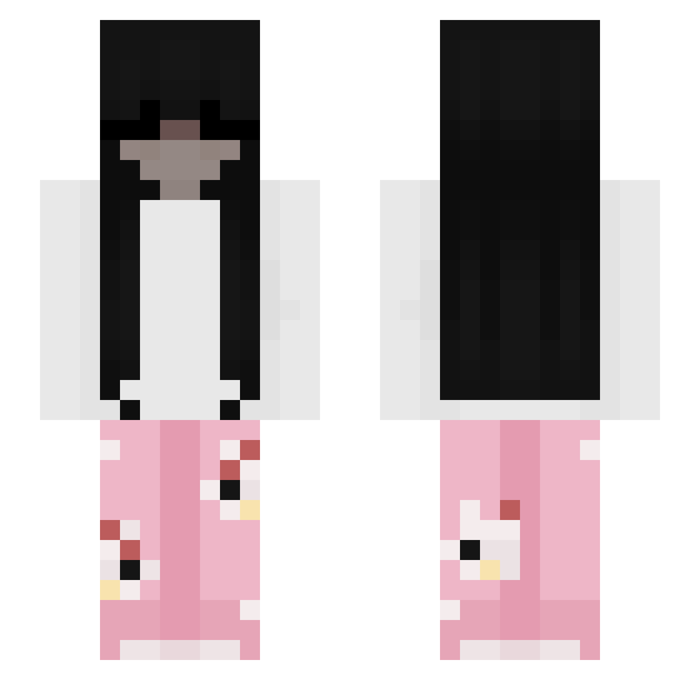 Twiila Minecraft skin, front and back view