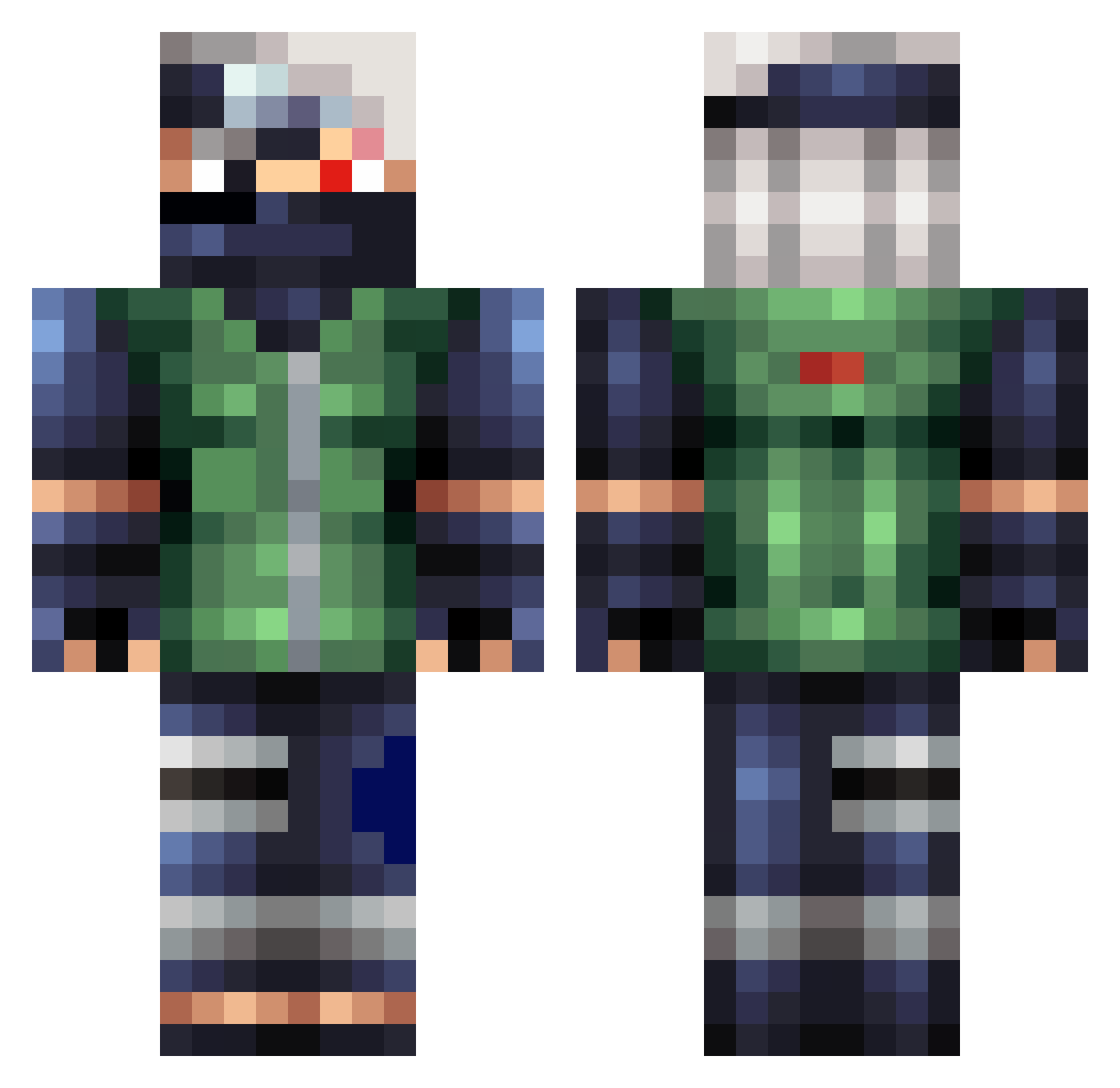 ToxicStaticPunk Minecraft skin, front and back view
