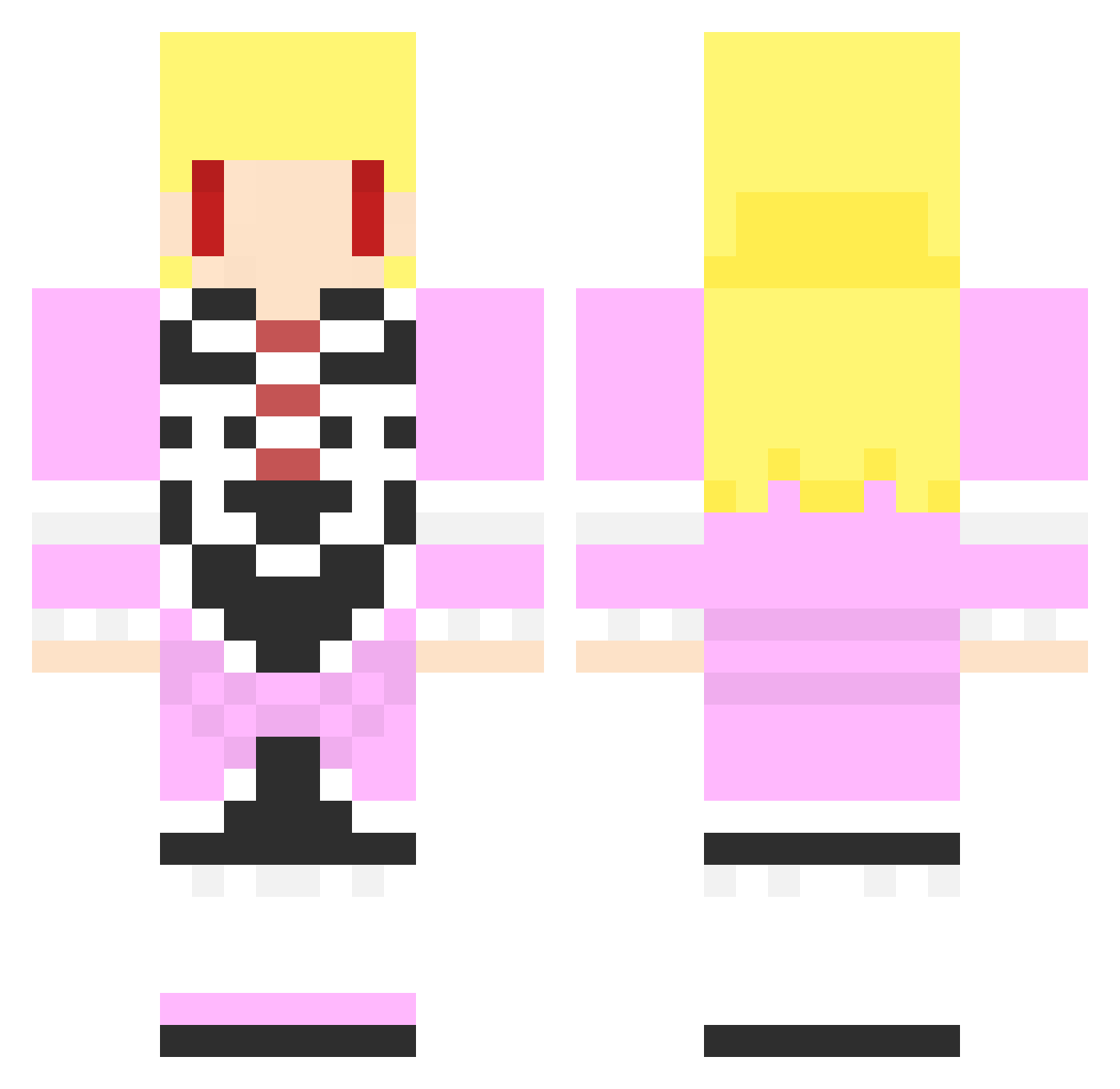 Fredrika Minecraft skin, front and back view