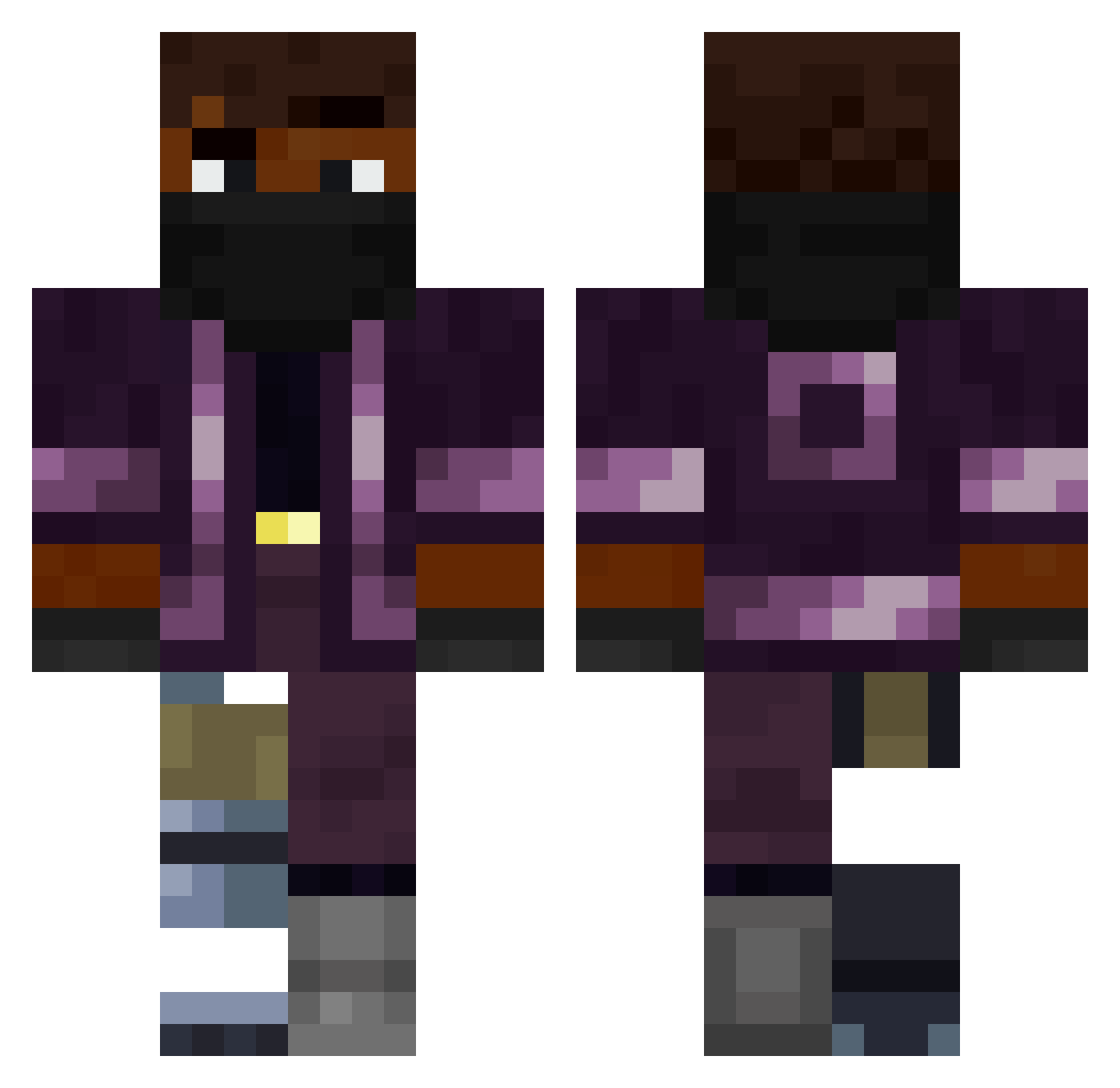 Apollo1862 Minecraft skin, front and back view