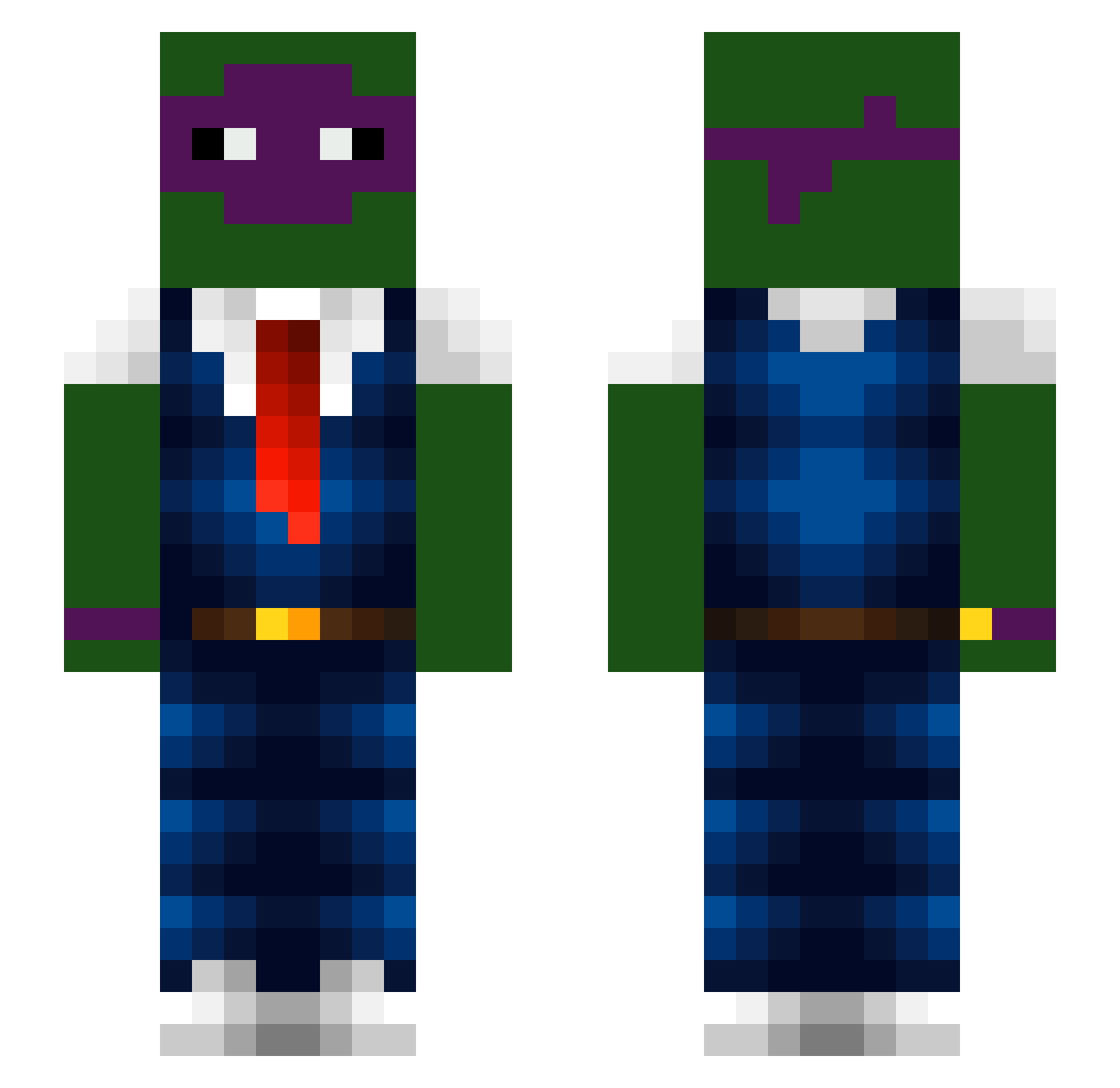 GangPerry Minecraft skin, front and back view