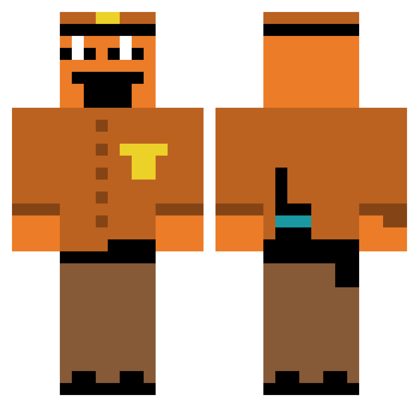 Jordangaymer777 Minecraft skin, front and back view