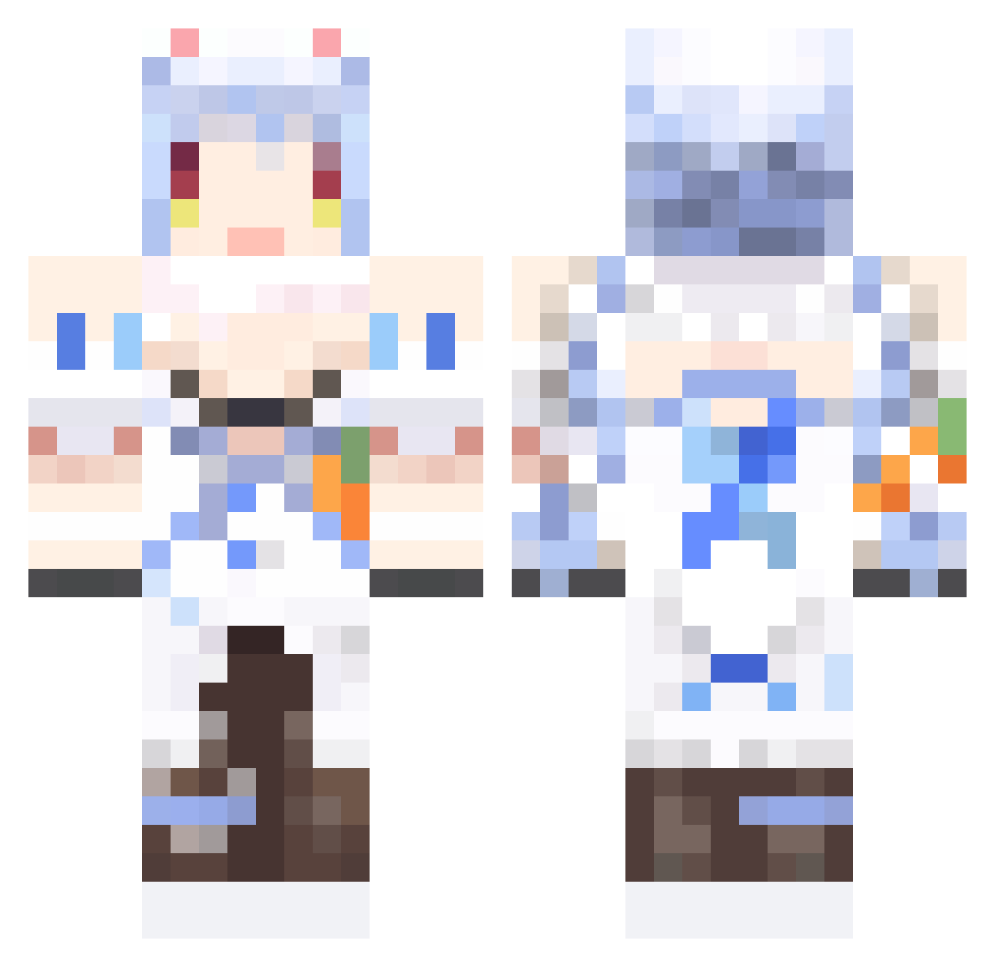 thyz Minecraft skin, front and back view