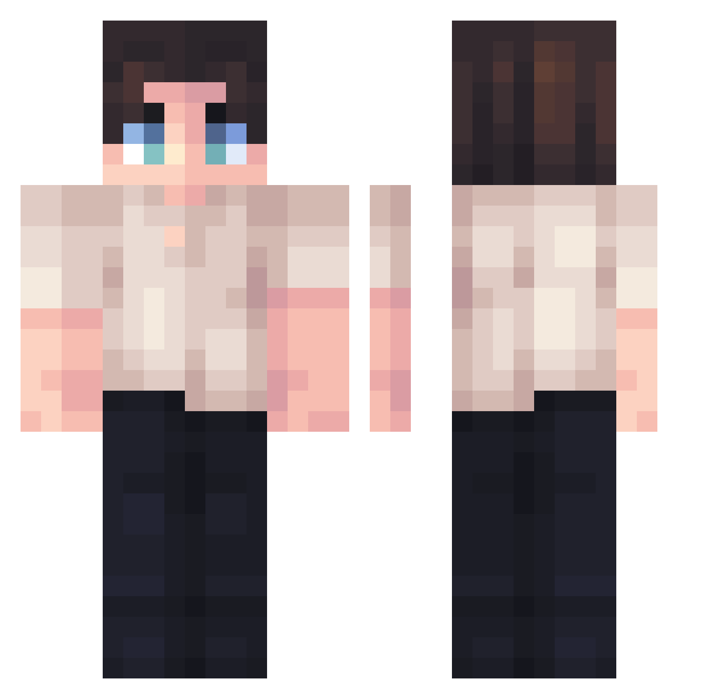 zgop Minecraft skin, front and back view