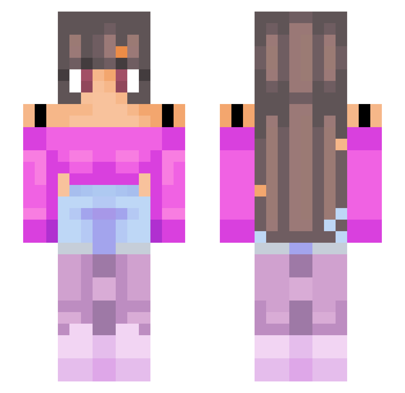 ShoSho622 Minecraft skin, front and back view