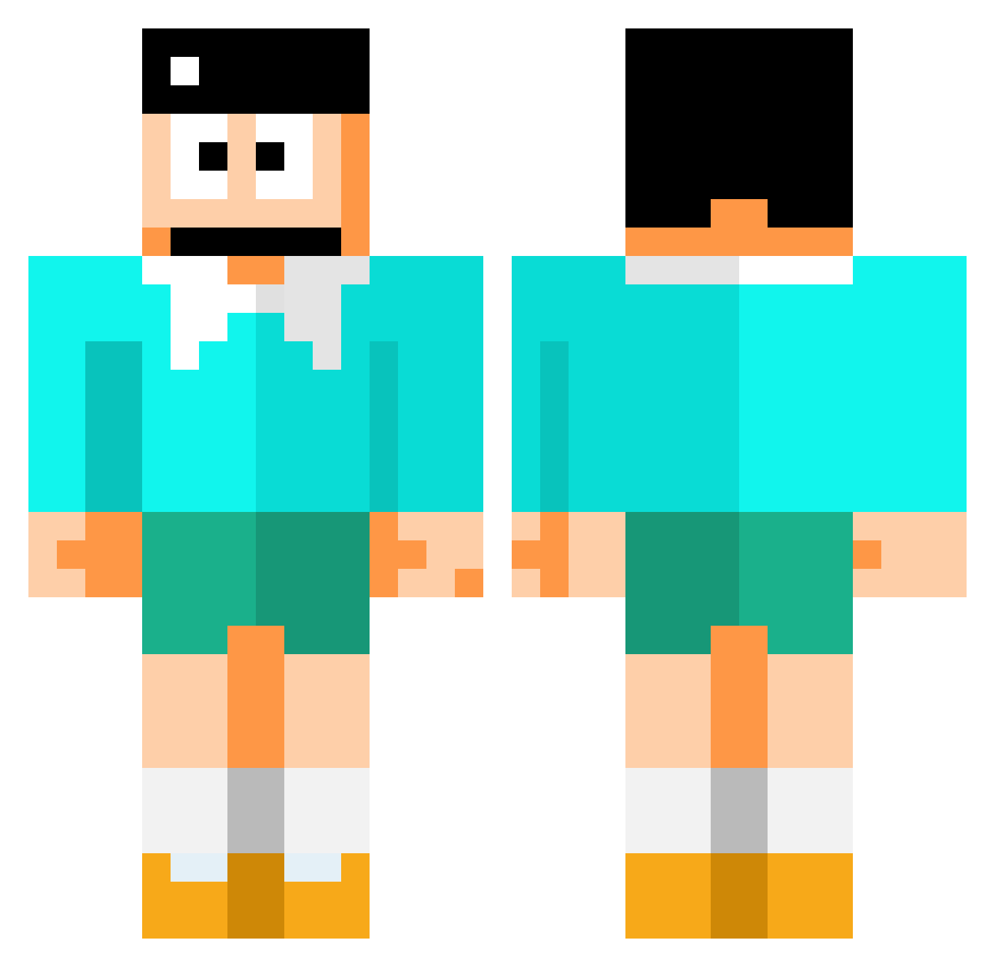 ResolveSnow Minecraft skin, front and back view