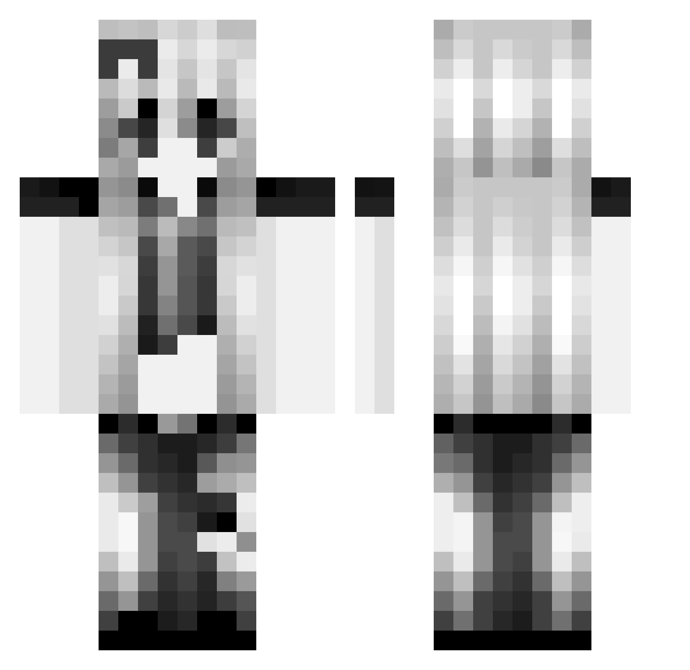 uncooly Minecraft skin, front and back view