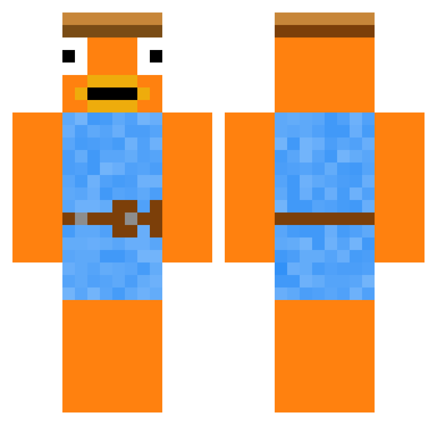 Zigaina Minecraft skin, front and back view
