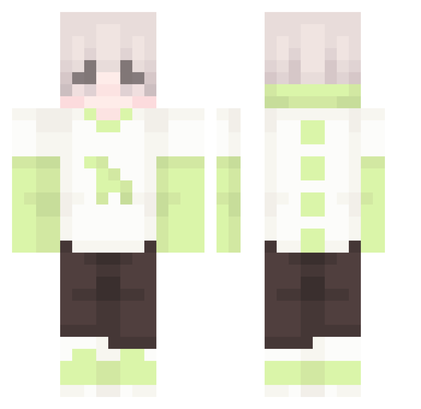 Waltuer Minecraft skin, front and back view