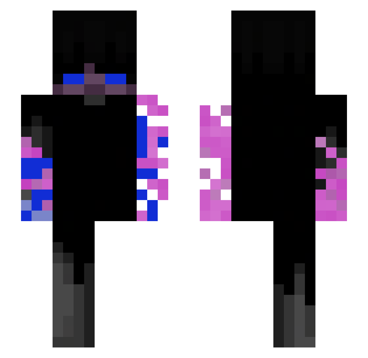 Vo1d_D4rk Minecraft skin, front and back view