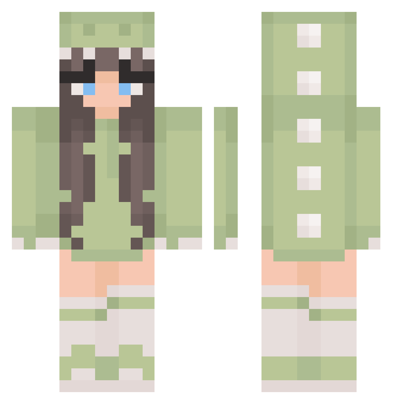 Moi_like Minecraft skin, front and back view