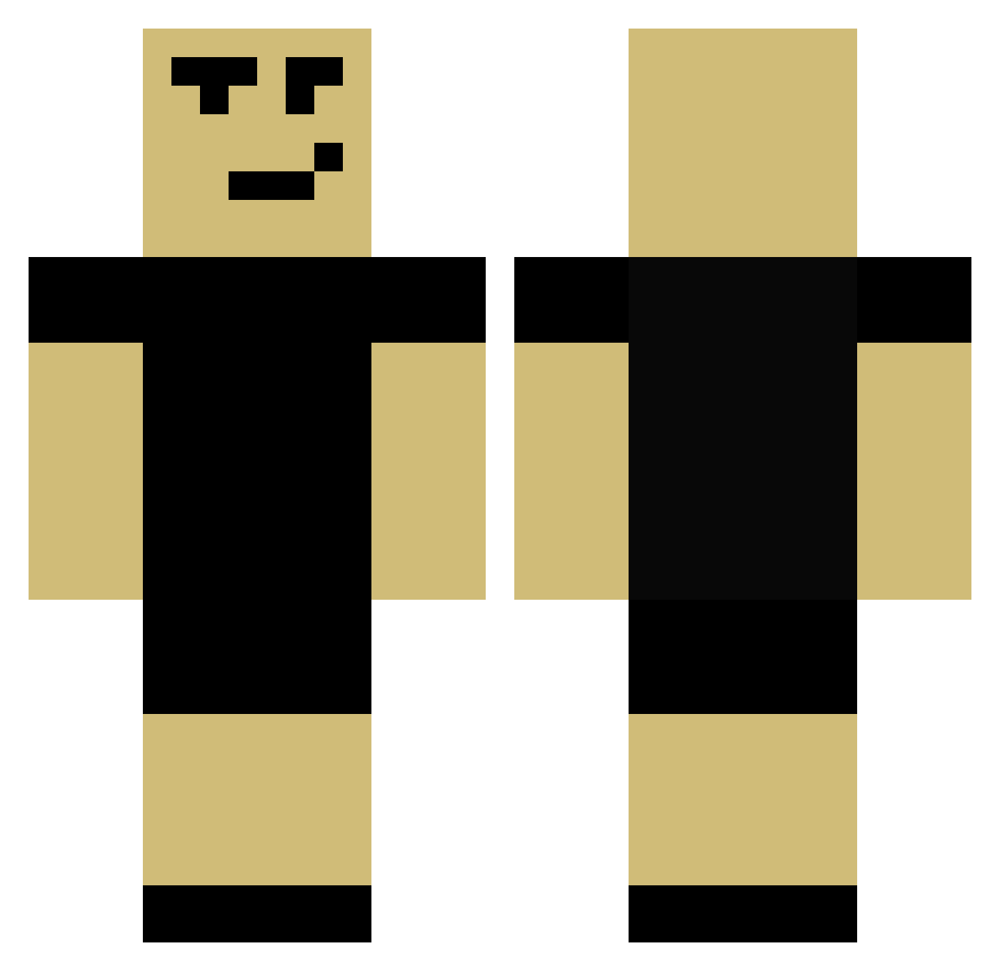 Disxvel Minecraft skin, front and back view