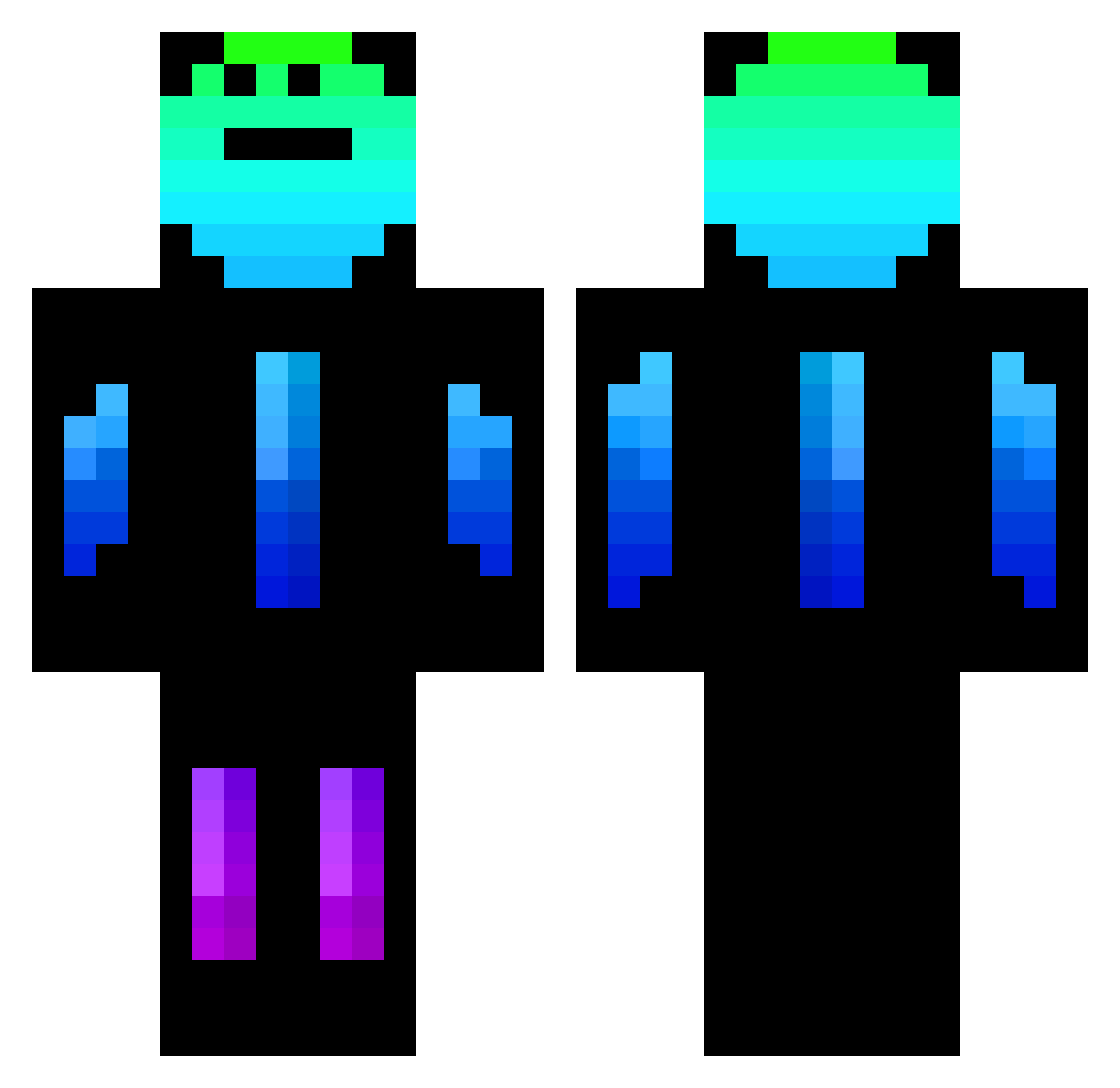 Tiremixo Minecraft skin, front and back view