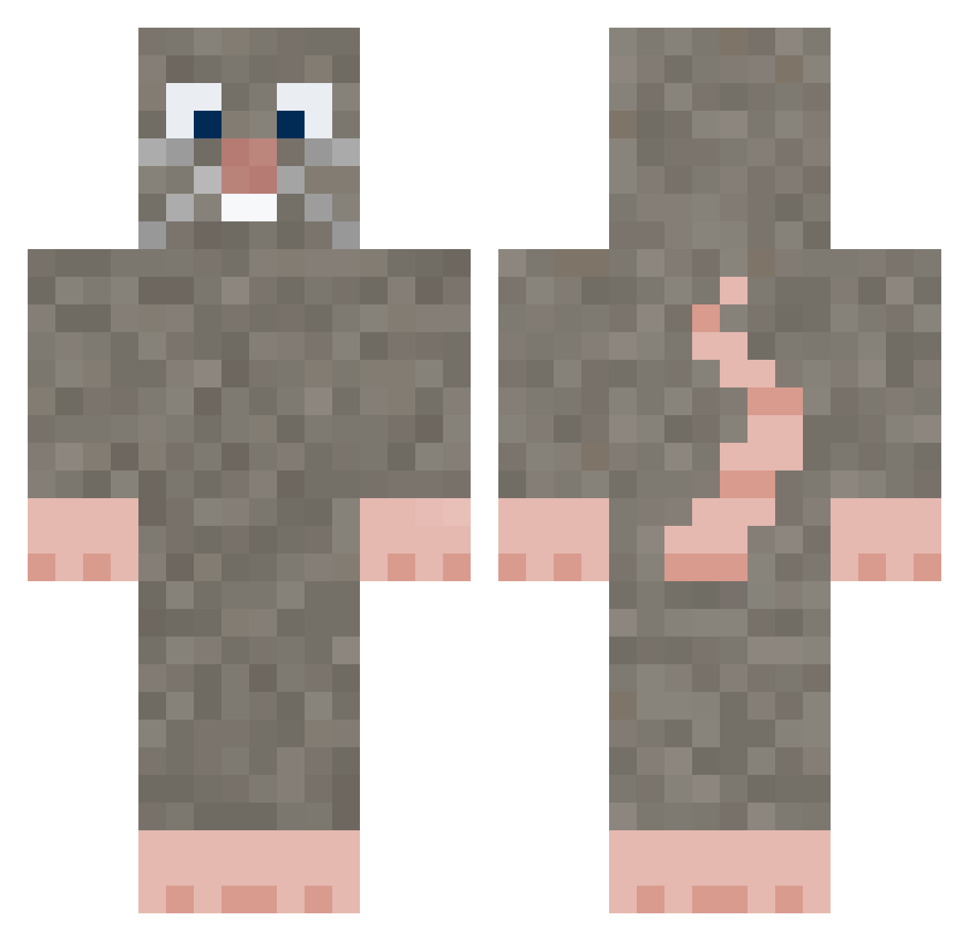 g2kZ Minecraft skin, front and back view