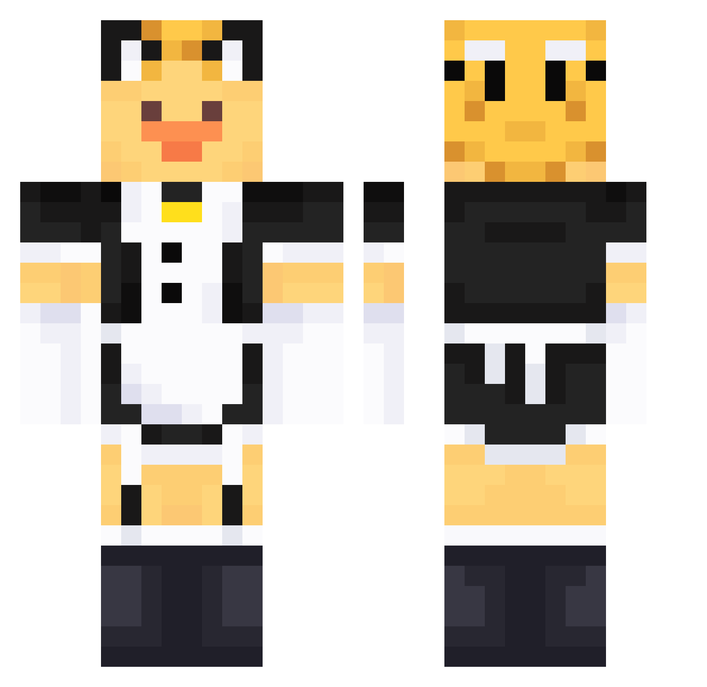 smsmano Minecraft skin, front and back view