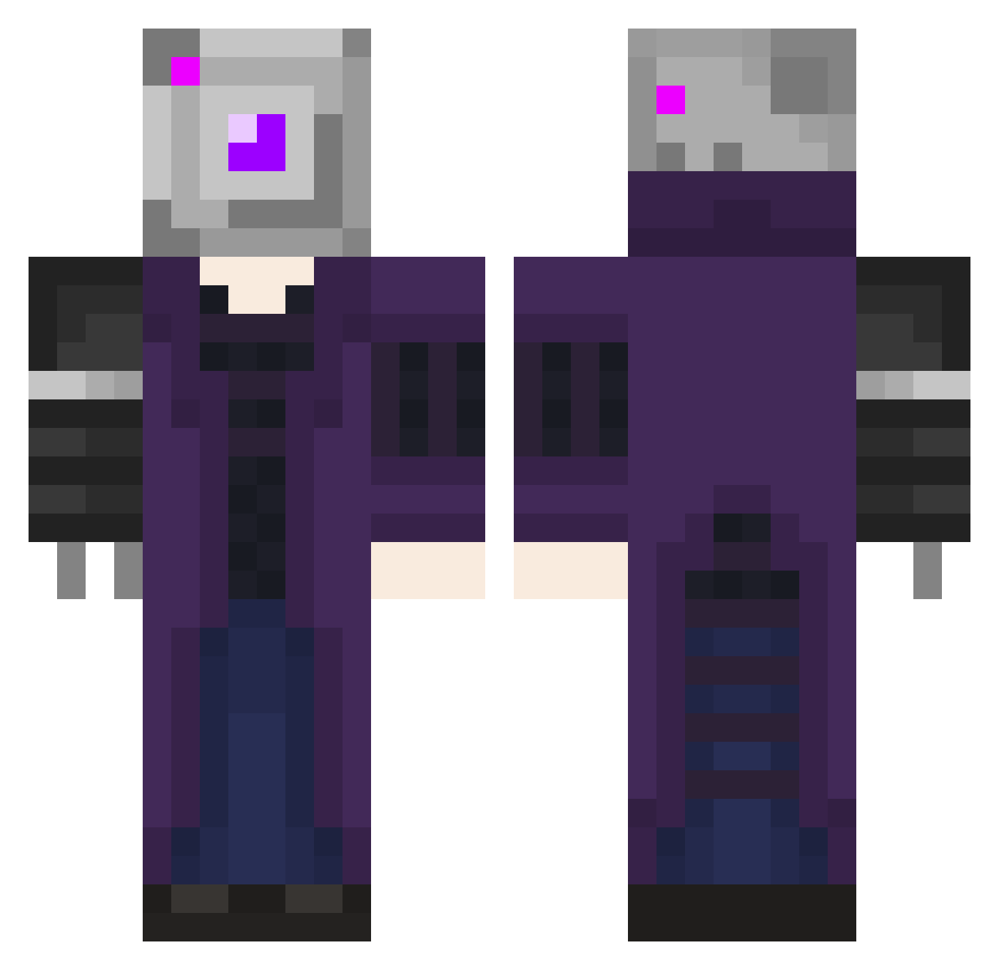 Just_A_Cam Minecraft skin, front and back view