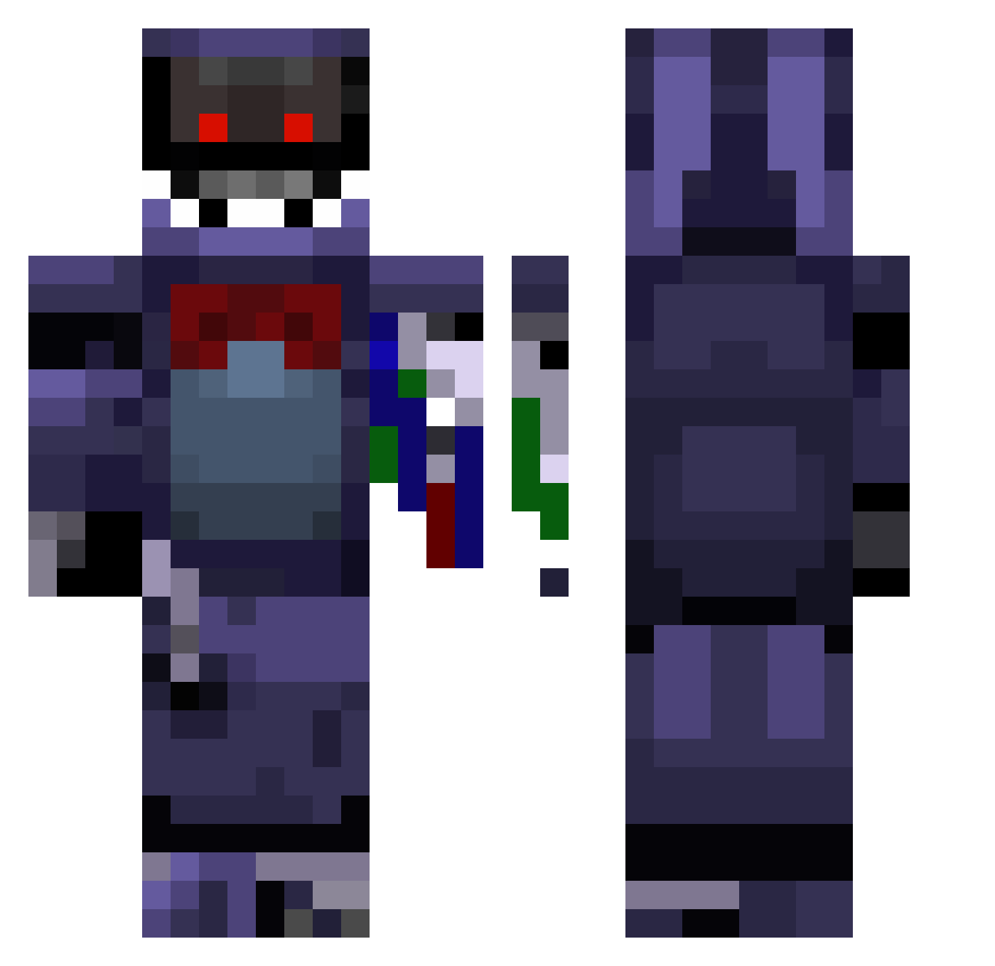 agxssz Minecraft skin, front and back view
