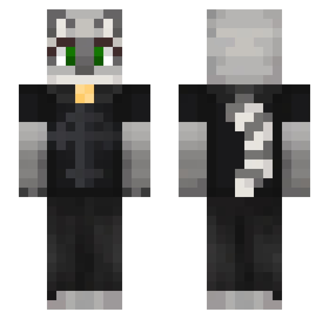 Gucio207 Minecraft skin, front and back view