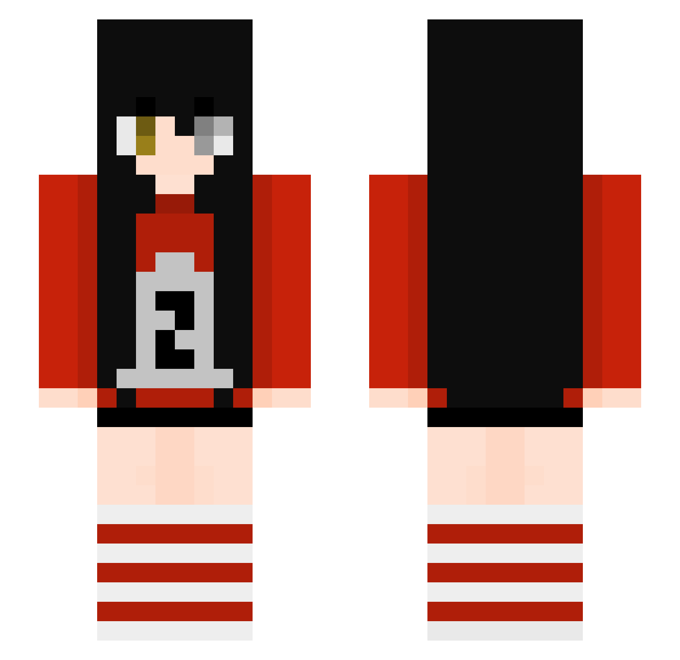 yyaas Minecraft skin, front and back view