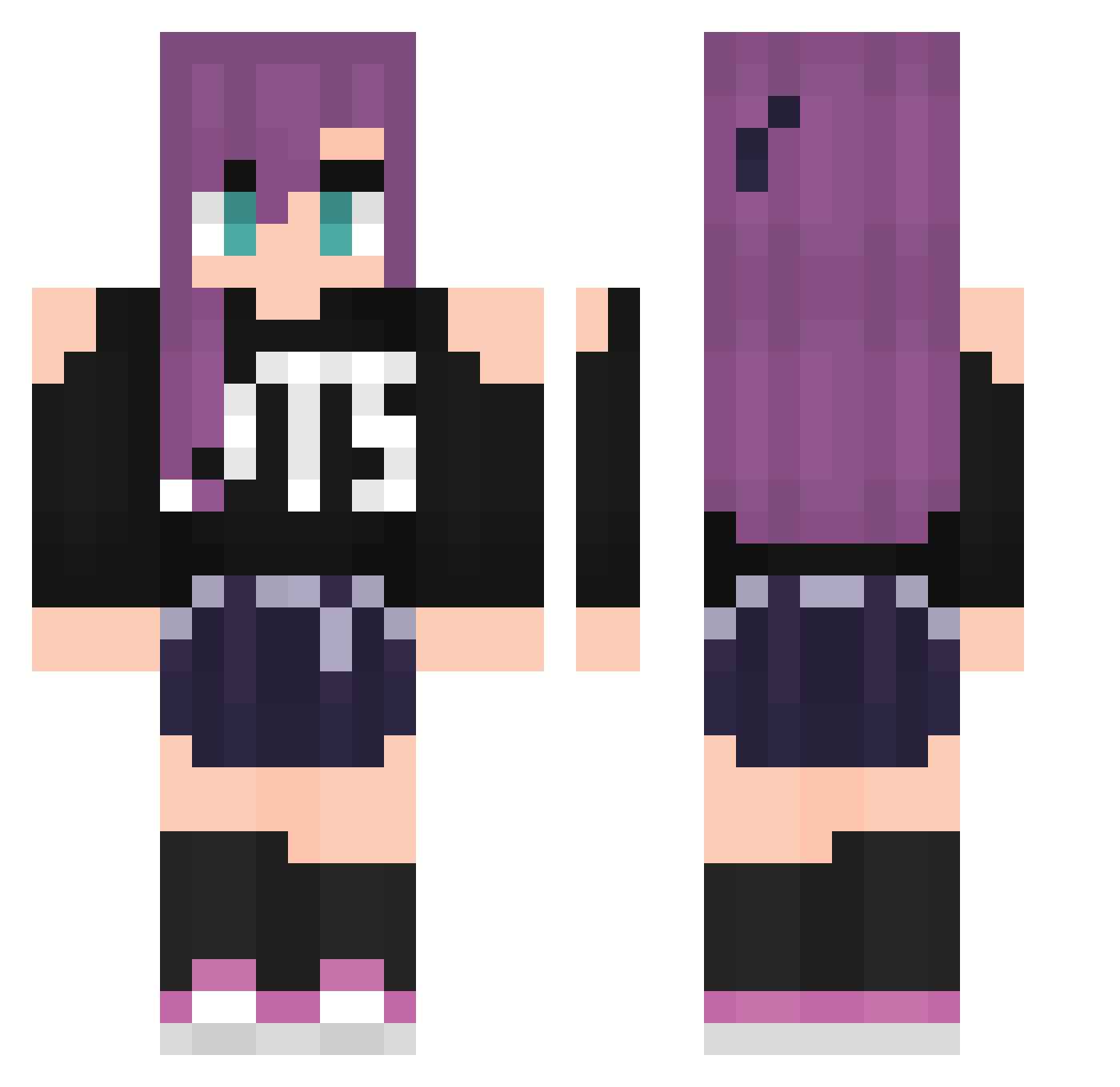 JulySky00 Minecraft skin, front and back view