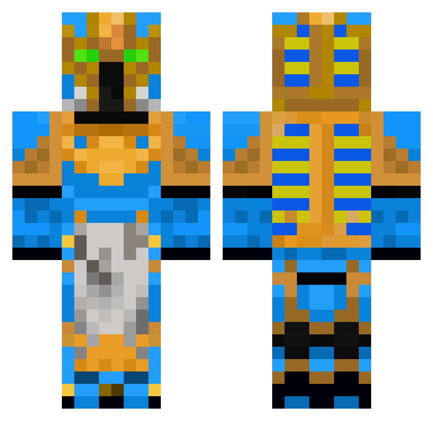 Chillarmon Minecraft skin, front and back view
