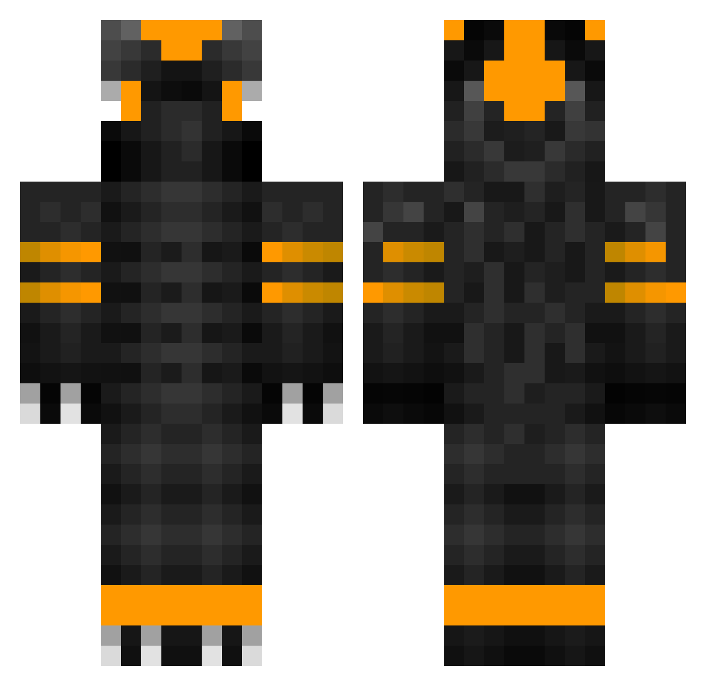 Fooe36 Minecraft skin, front and back view