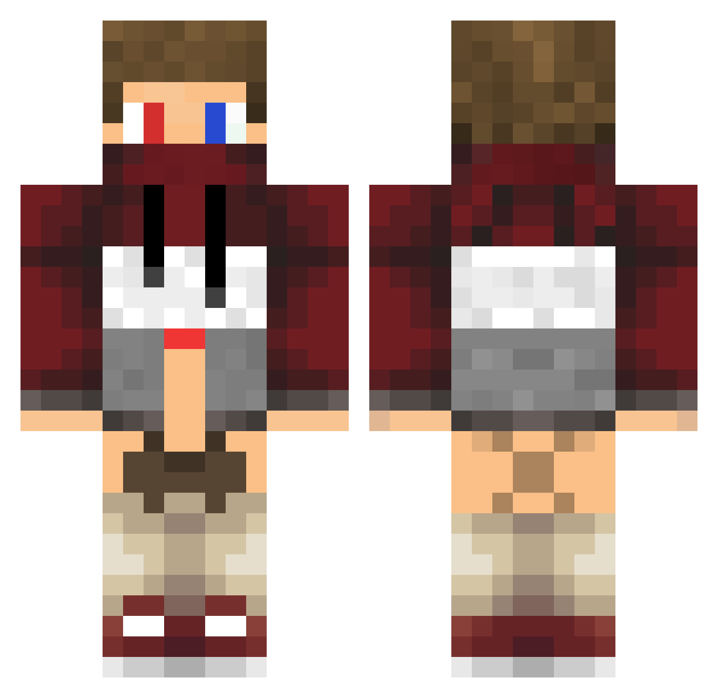 Vexxsd Minecraft skin, front and back view