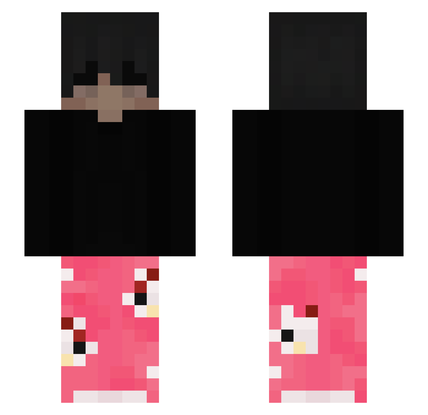 Freida Minecraft skin, front and back view